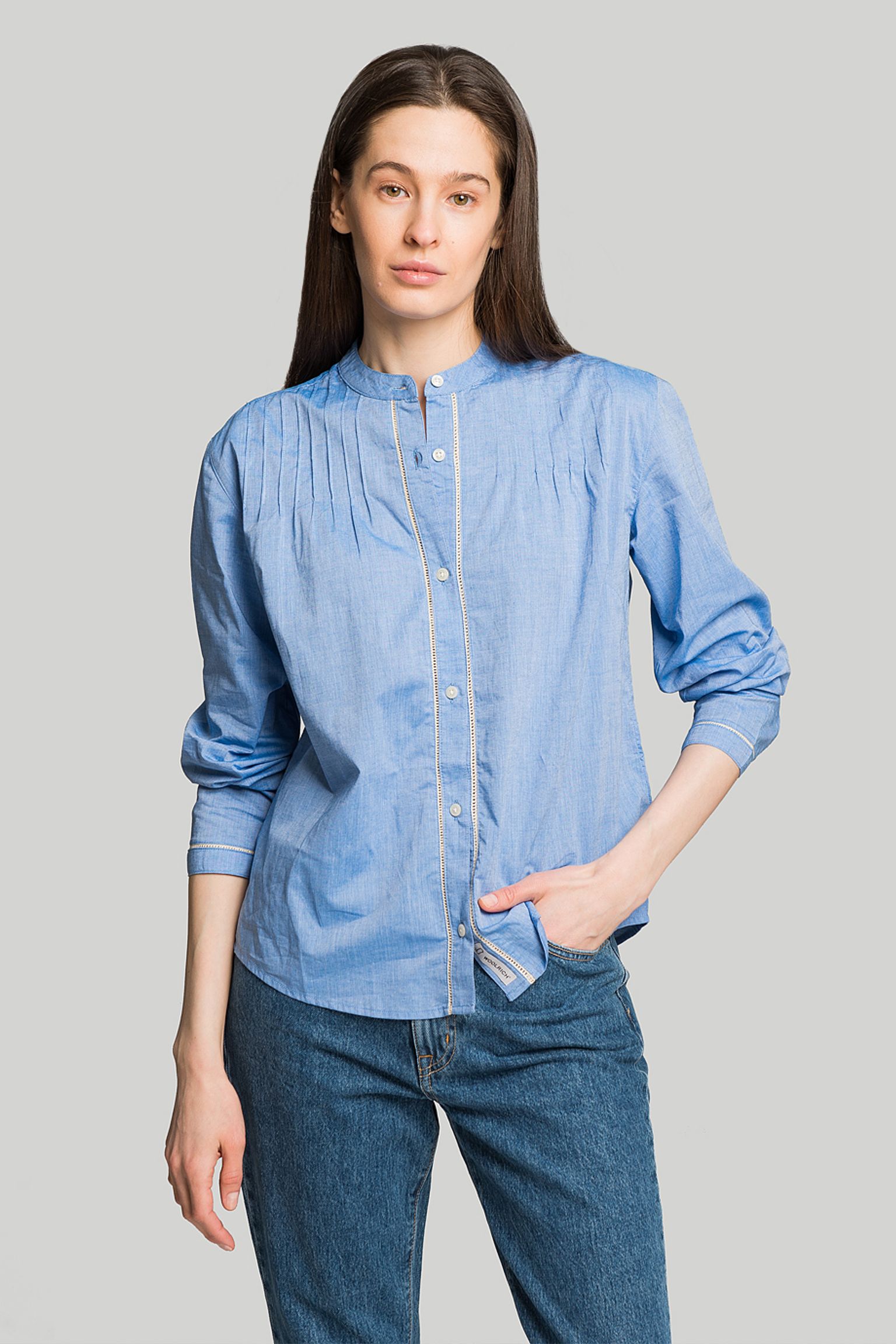 Рубашка Woolrich PINTUCK CHAMBRAY SHIRT