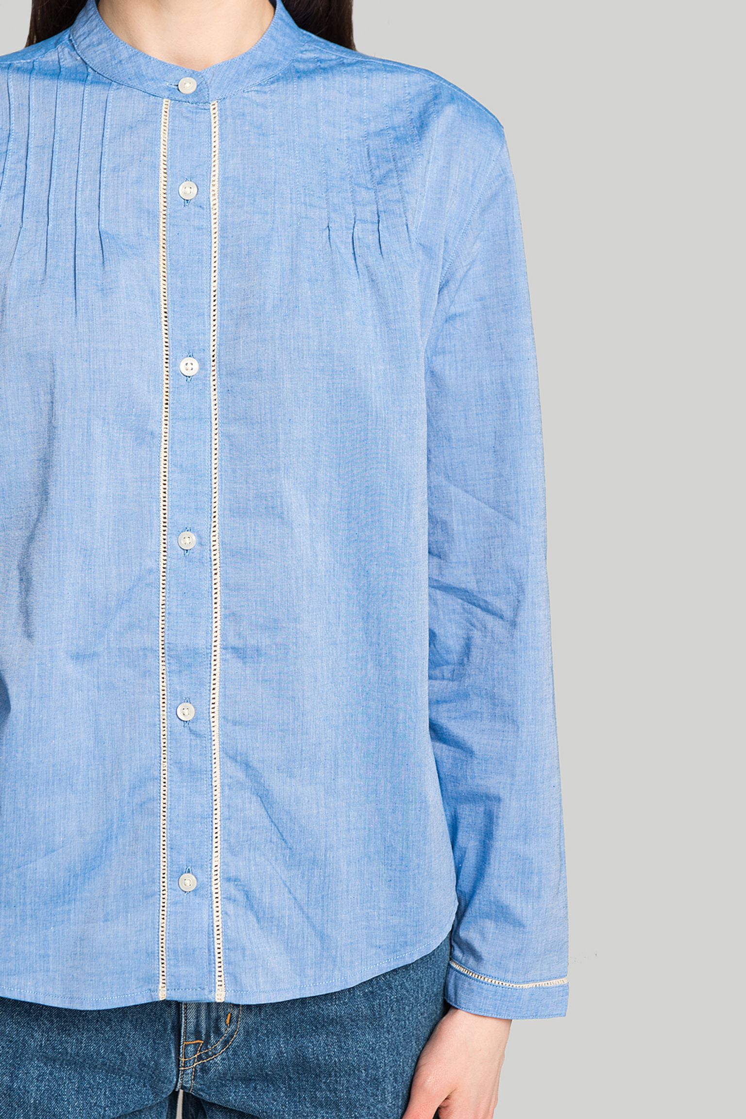 Стильные Рубашка Woolrich PINTUCK CHAMBRAY SHIRT