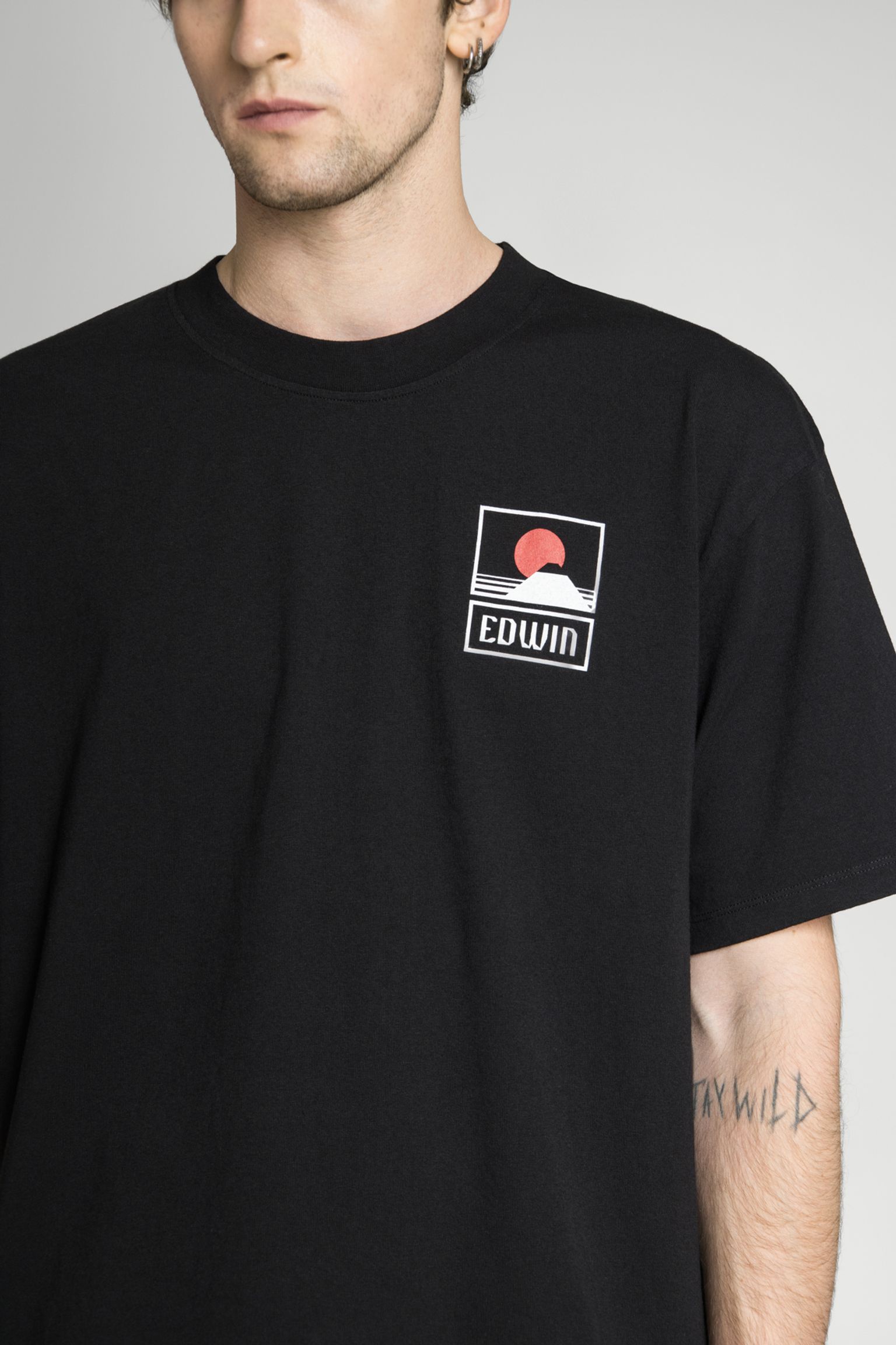 Широкий вибір Футболка Sunset On Mt Fuji TS Single Jersey Black garment washed