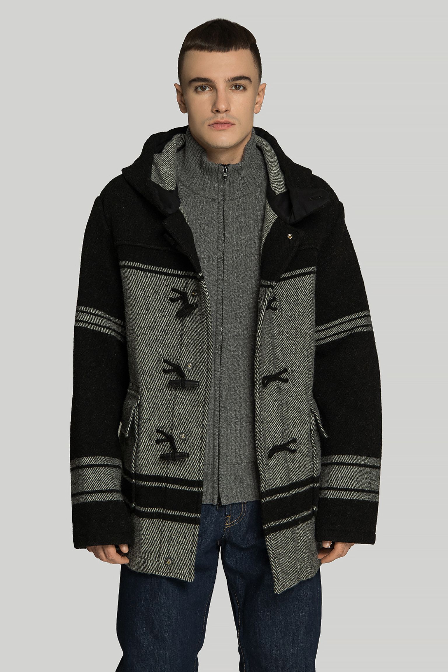 Пальто DUFFEL JACQUARD STRIPED COAT купить в Украине