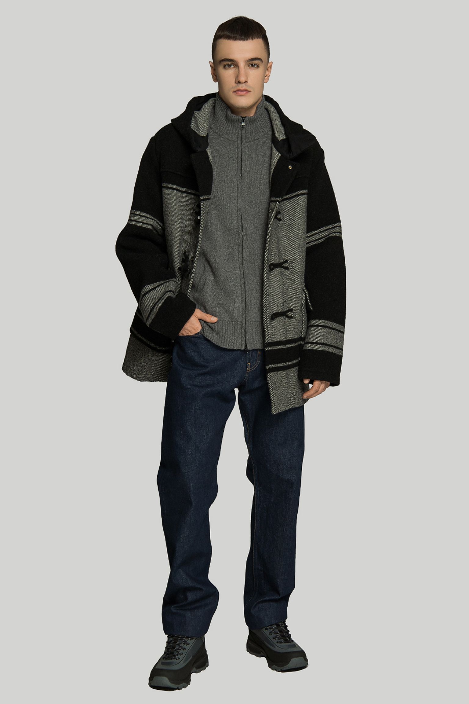 Пальто DUFFEL JACQUARD STRIPED COAT с доставкой