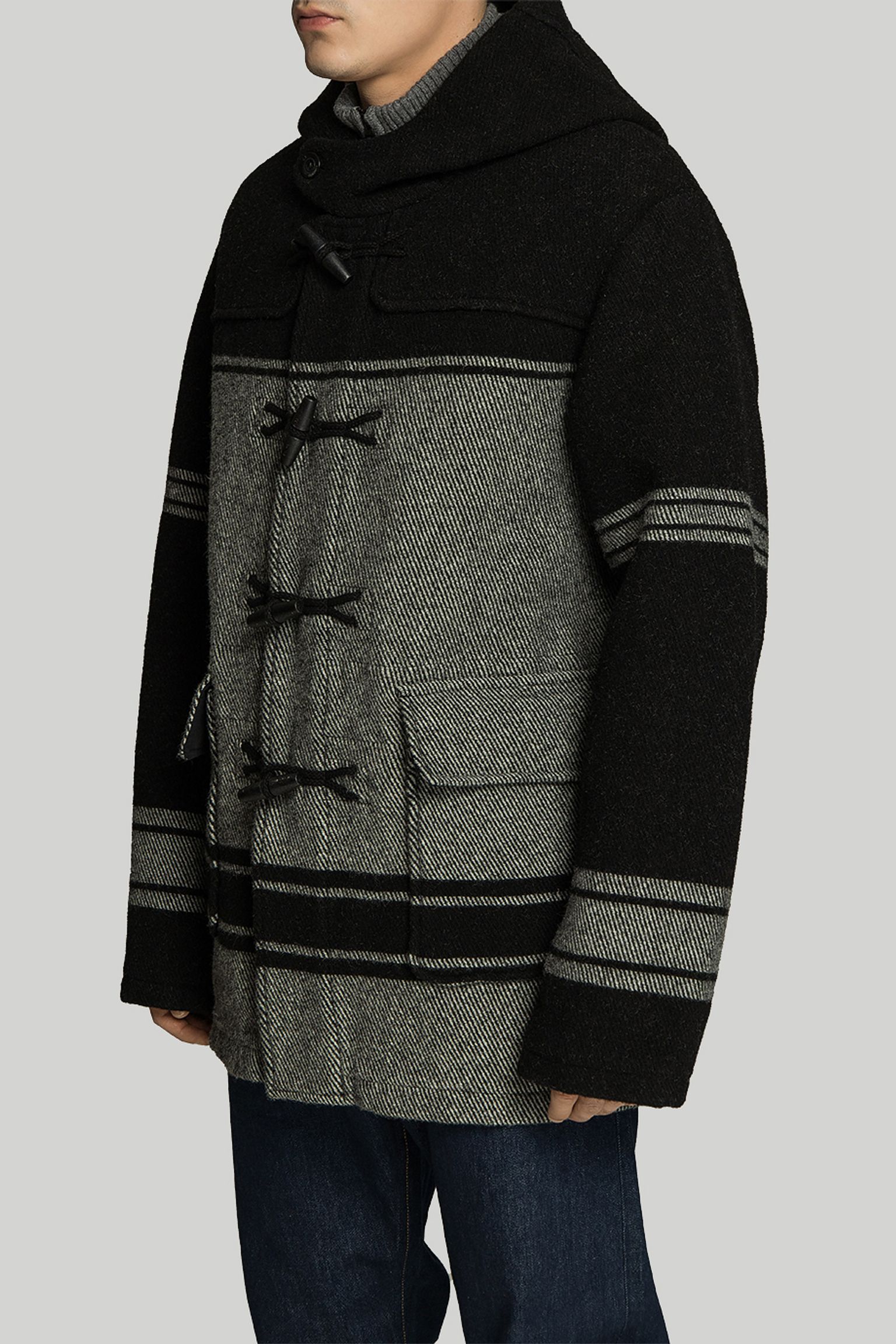 Стильные Пальто DUFFEL JACQUARD STRIPED COAT