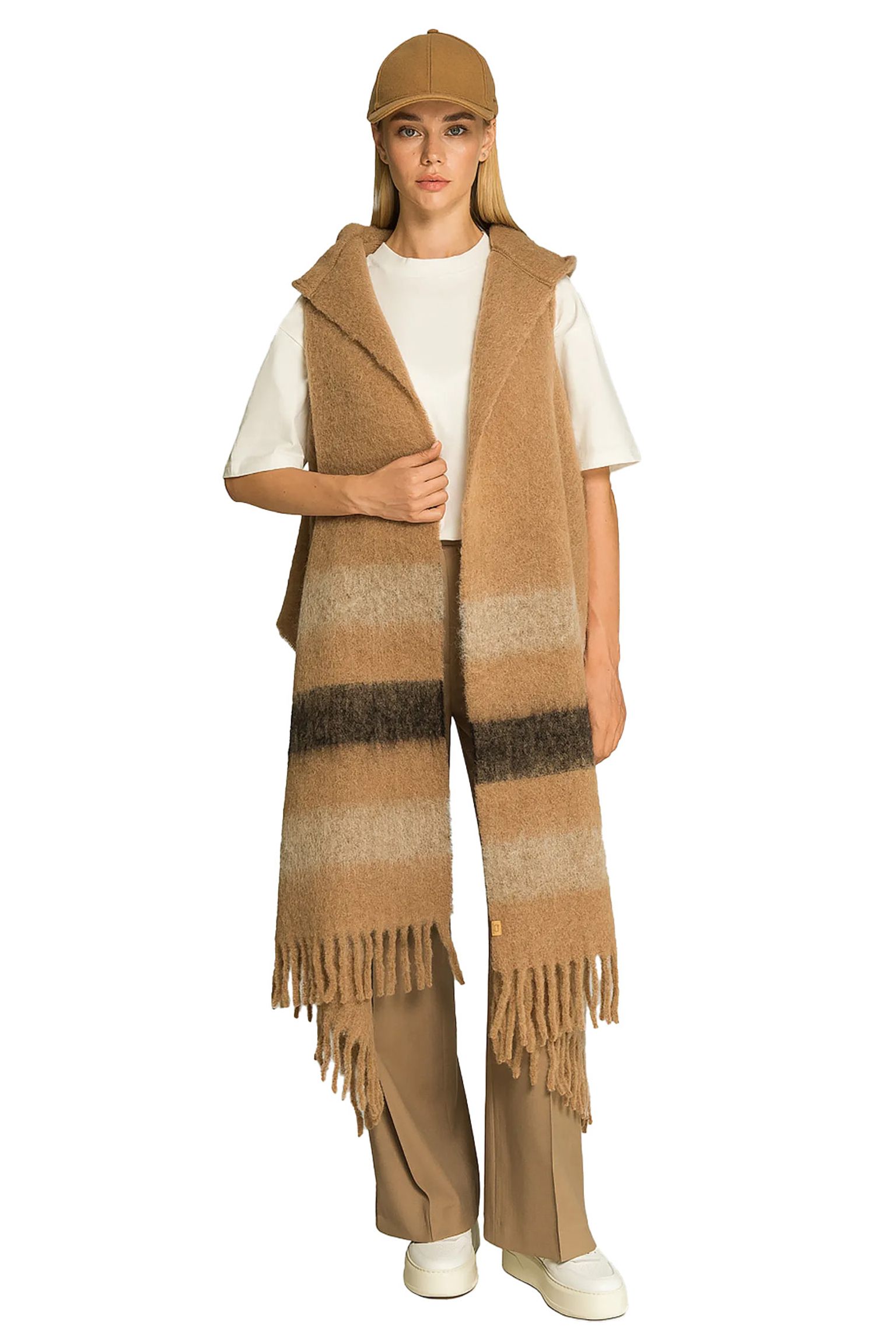 Пончо HOODED WOOL CAPE SCARF купити