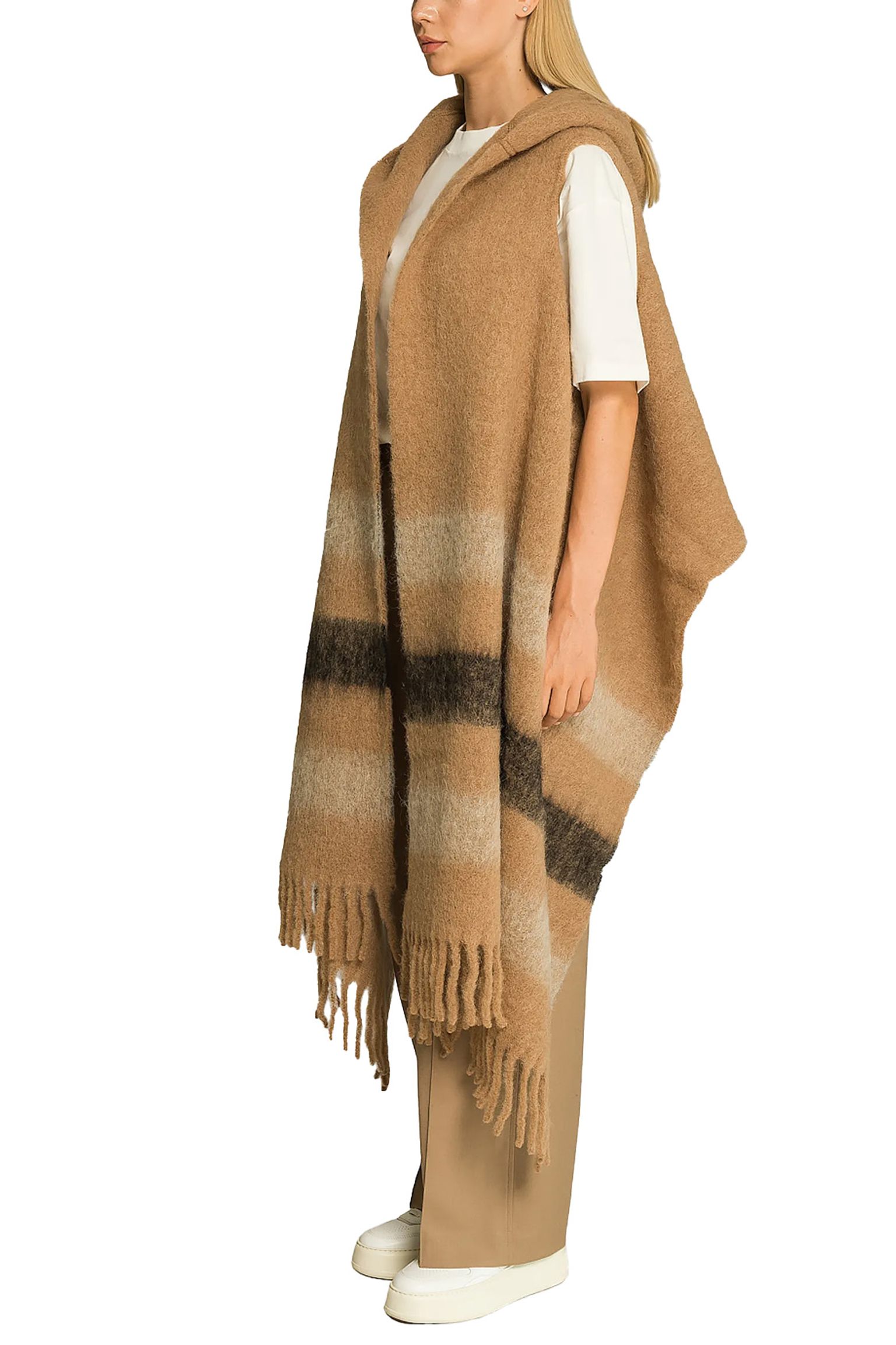 Пончо HOODED WOOL CAPE SCARF з доставкою