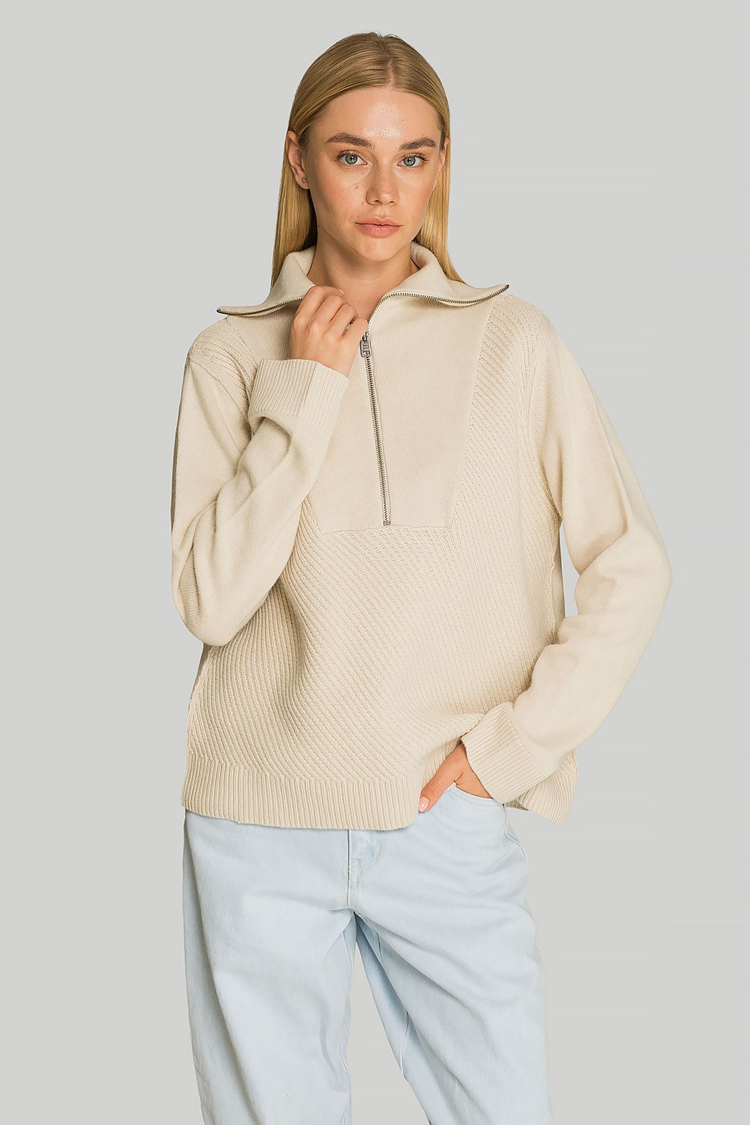 Светр DIAGONAL STITCH HALF ZIP