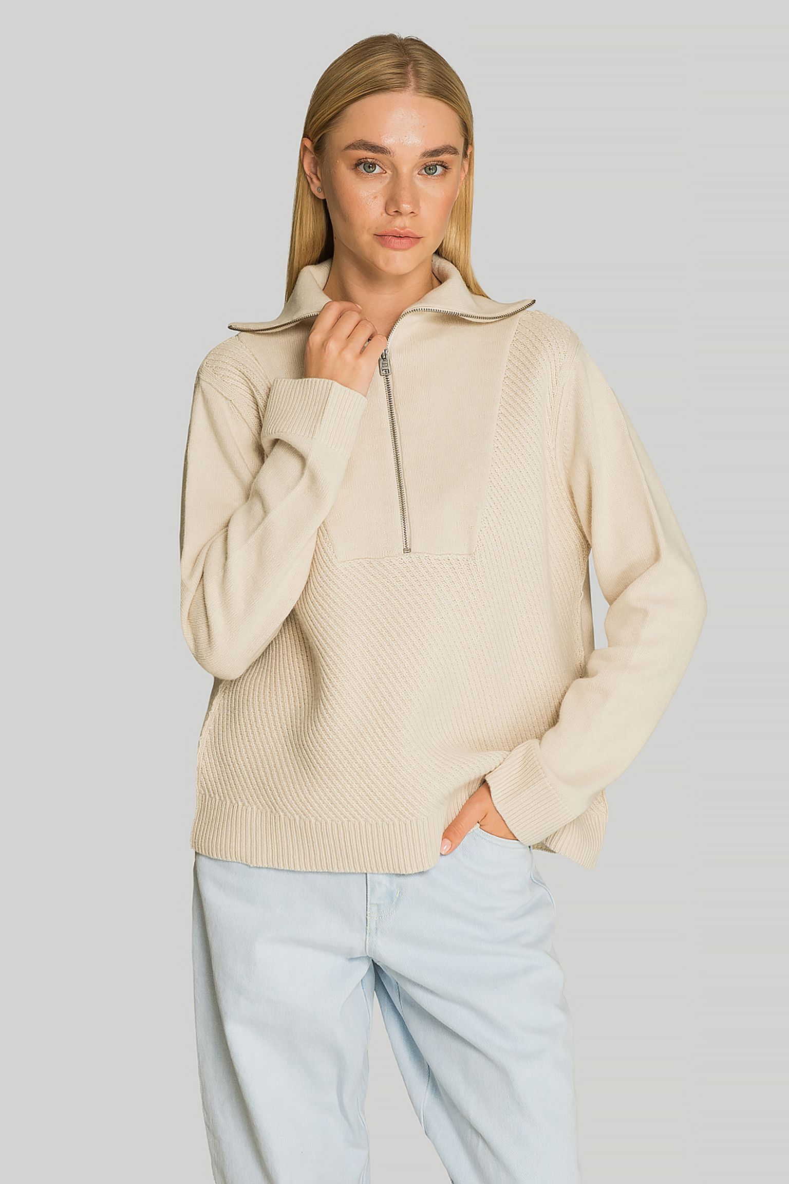 Светр Woolrich DIAGONAL STITCH HALF ZIP купити