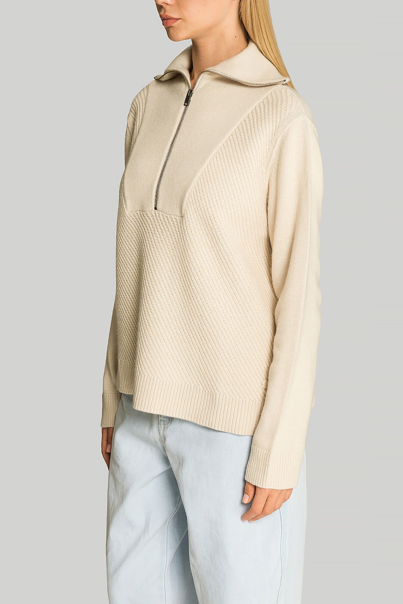 Стильні Светр Woolrich DIAGONAL STITCH HALF ZIP