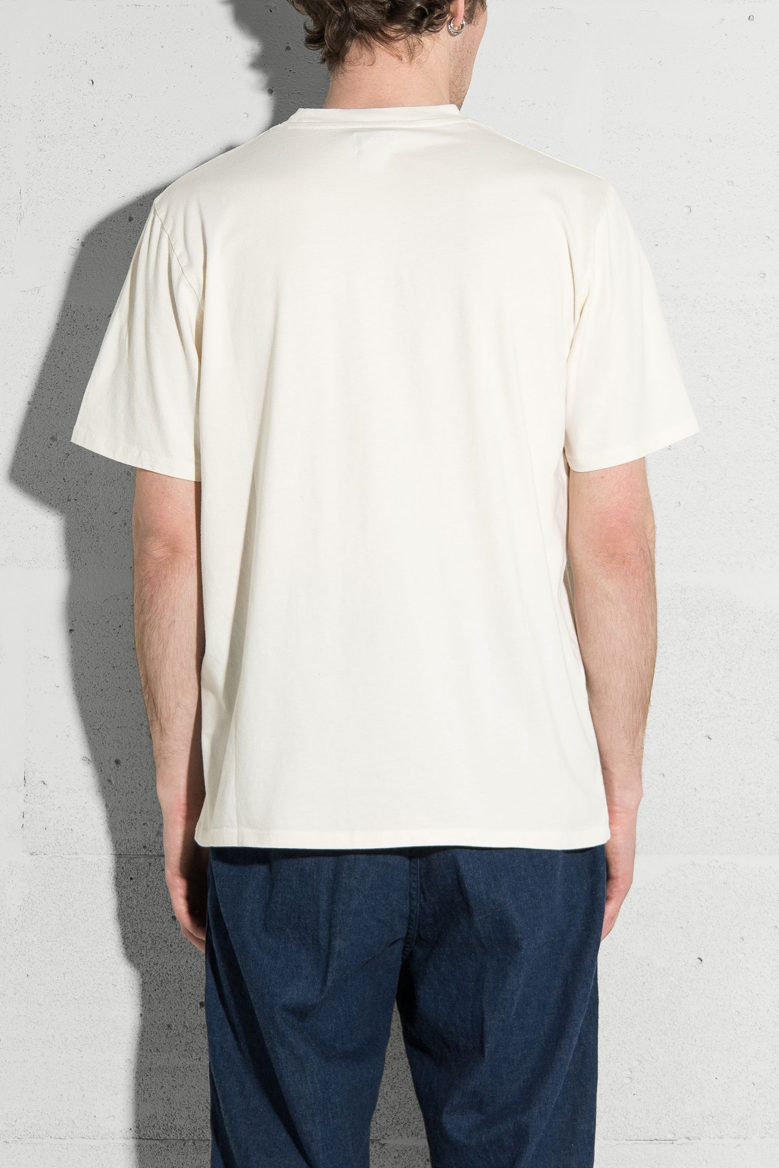 Стильные Футболка Kamifuji Chest TS Single Jersey Whisper White garment washed