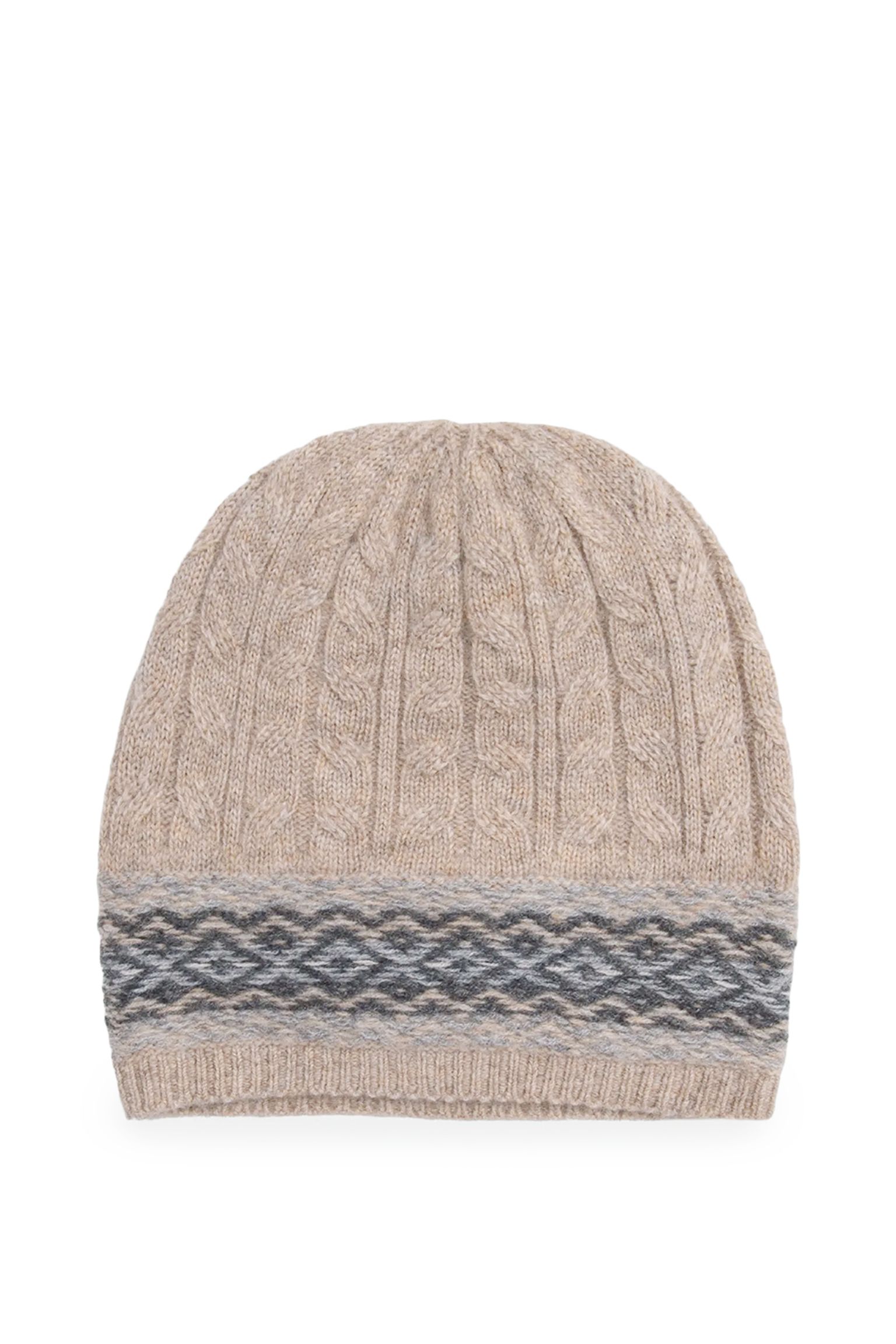 Шапка   CASHMERE REVERSE FAIRISLE BEANIE купить