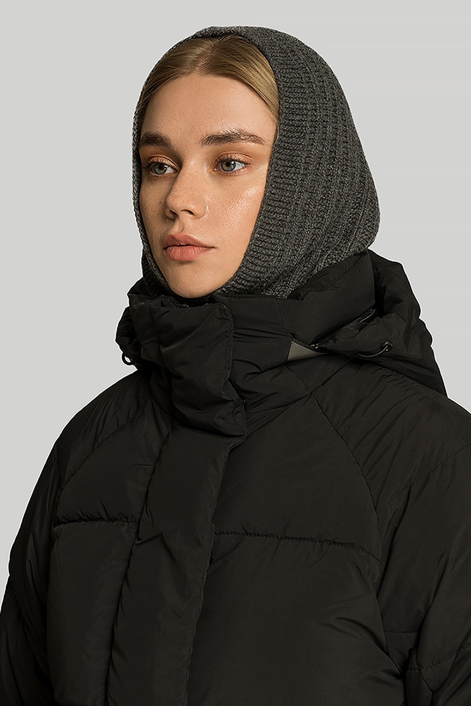 Балаклава   CASHMERE TEXTURED RIB SNOOD HOOD