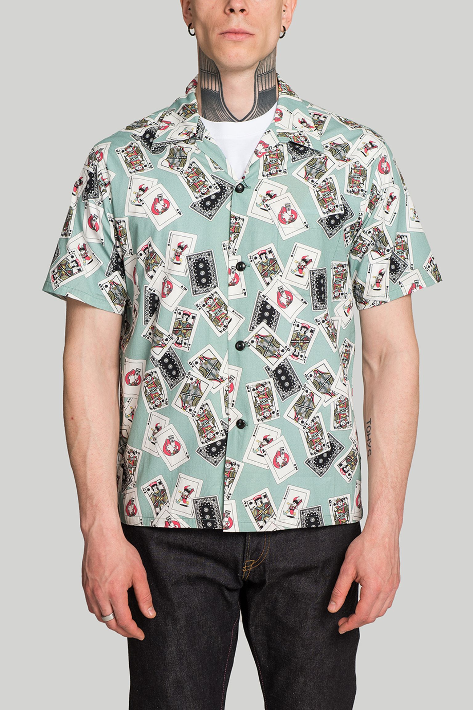 Стильные Рубашка Momotaro Jeans Original cards design Hawaiian