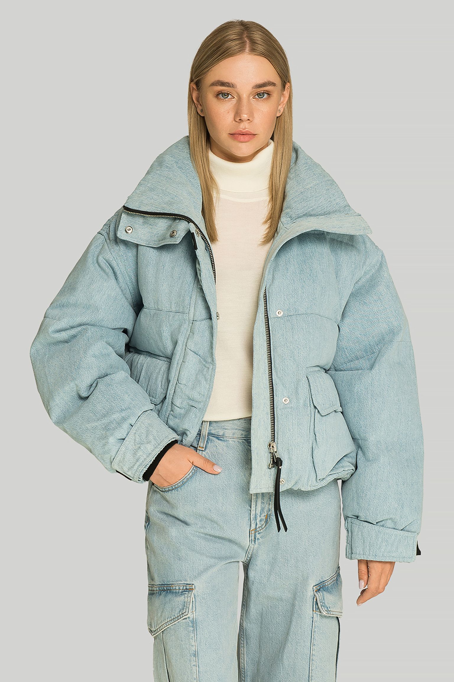 Пуховик nova denim puffer in marbled