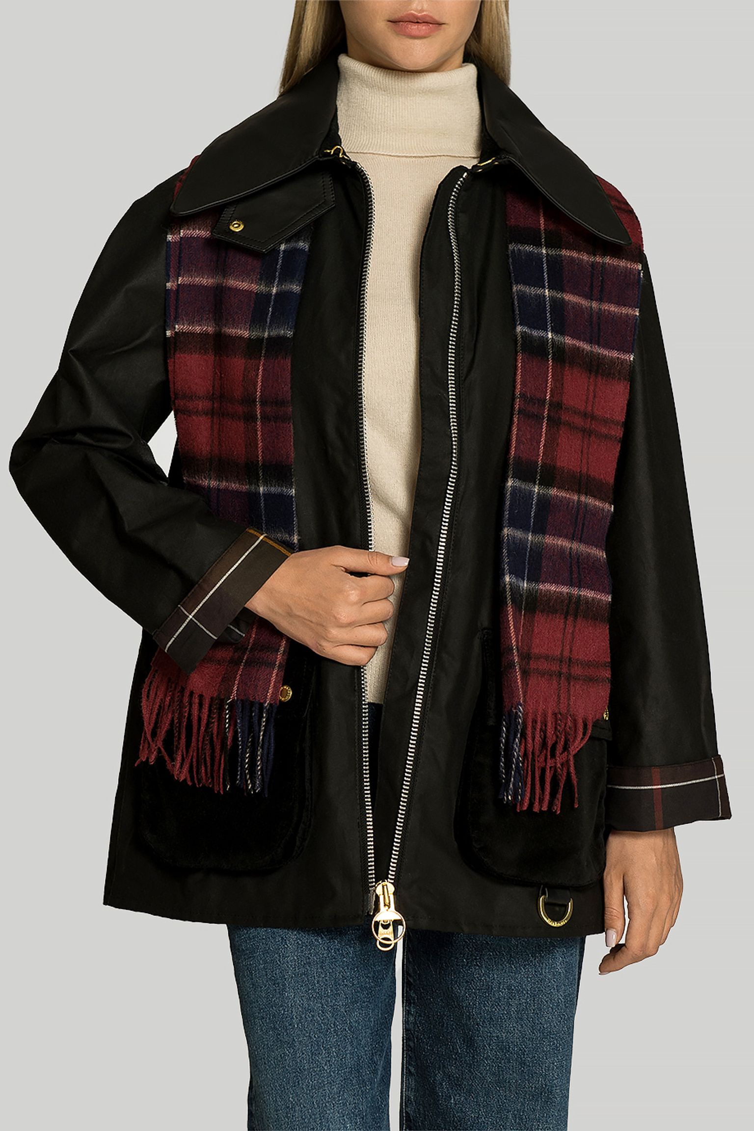 Шарф WOOL CASHMERE TARTAN SCARF