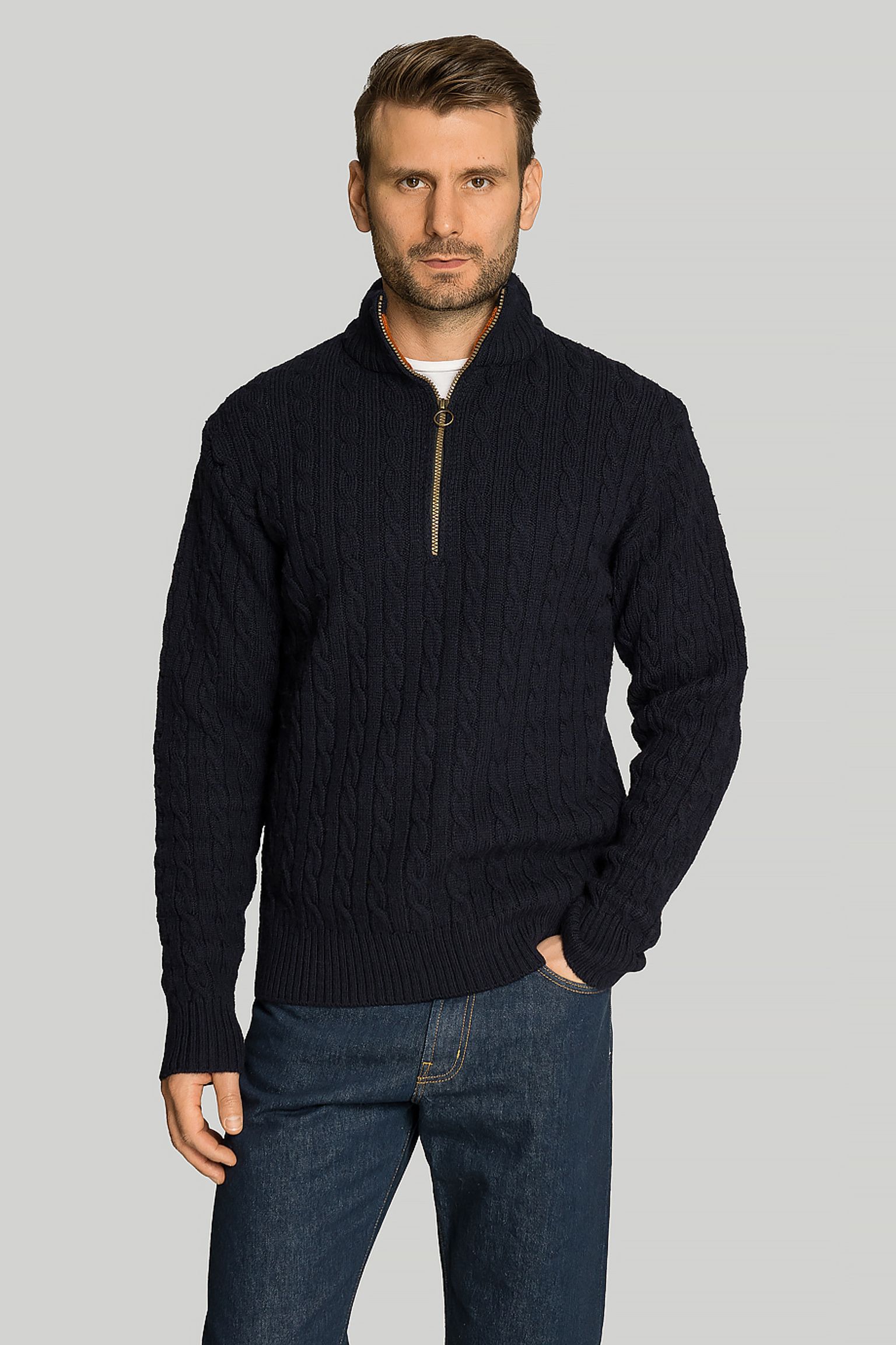 Светр Peregrine Cable Zip Neck купити