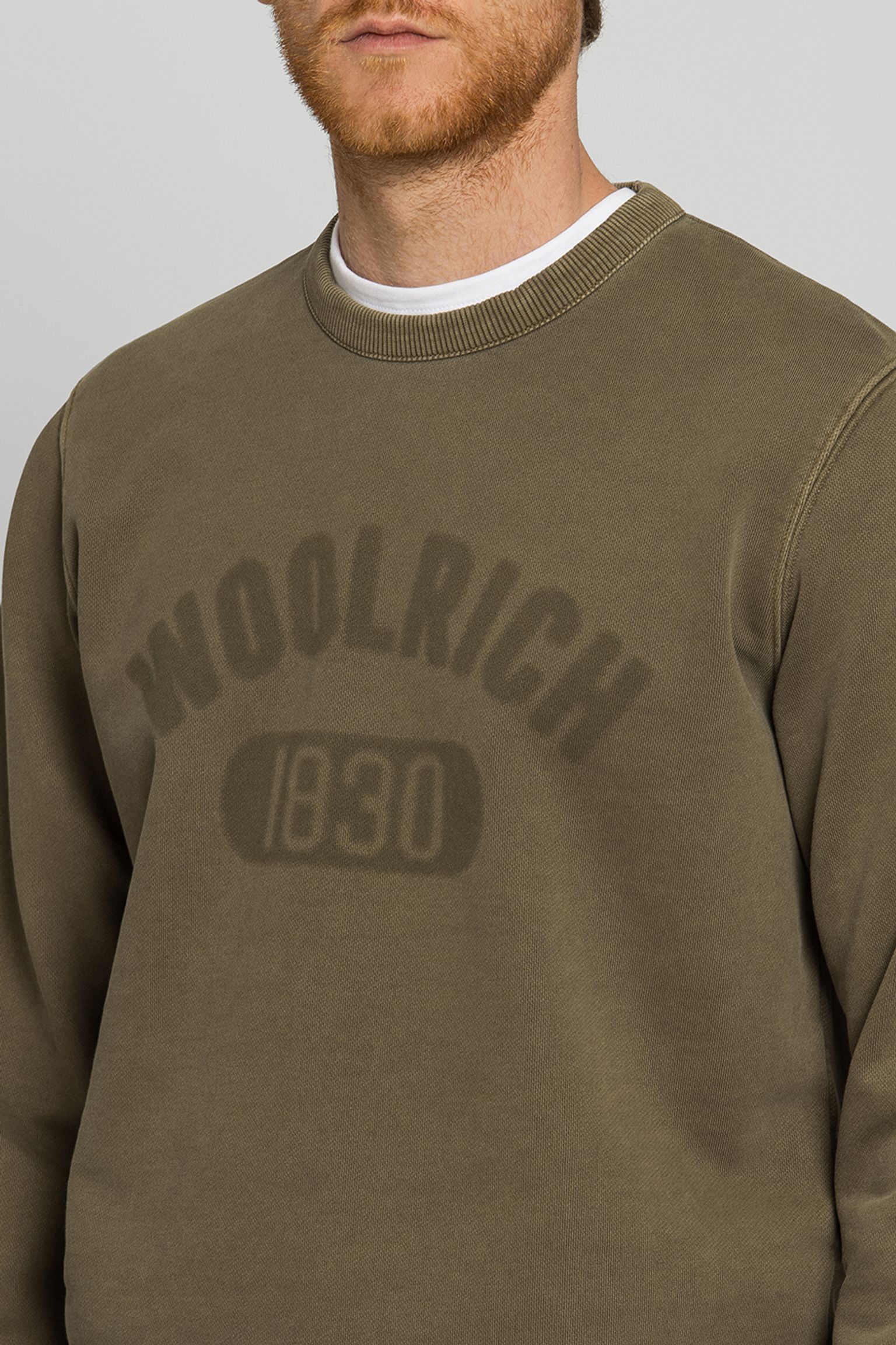 Світшот Woolrich GARMENT DYED LOGO CREWNECK