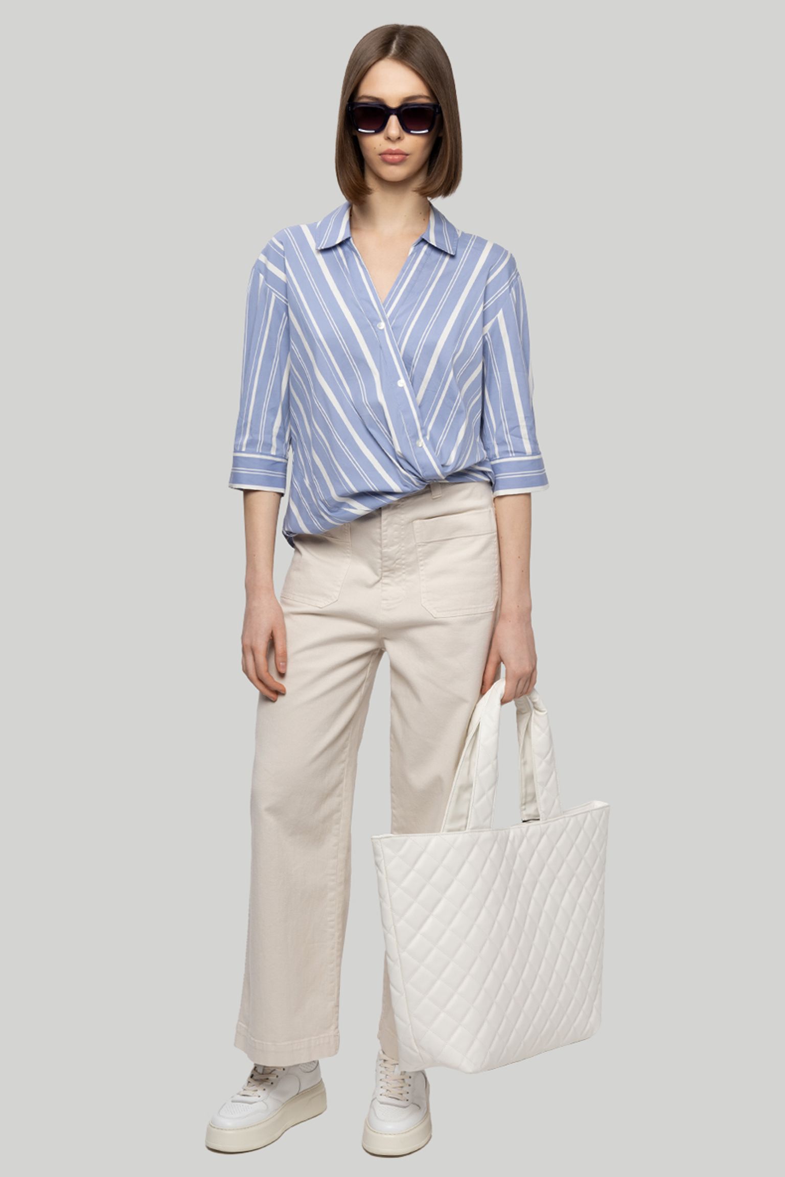 Блуза STRIPE POPLIN BLOUSE