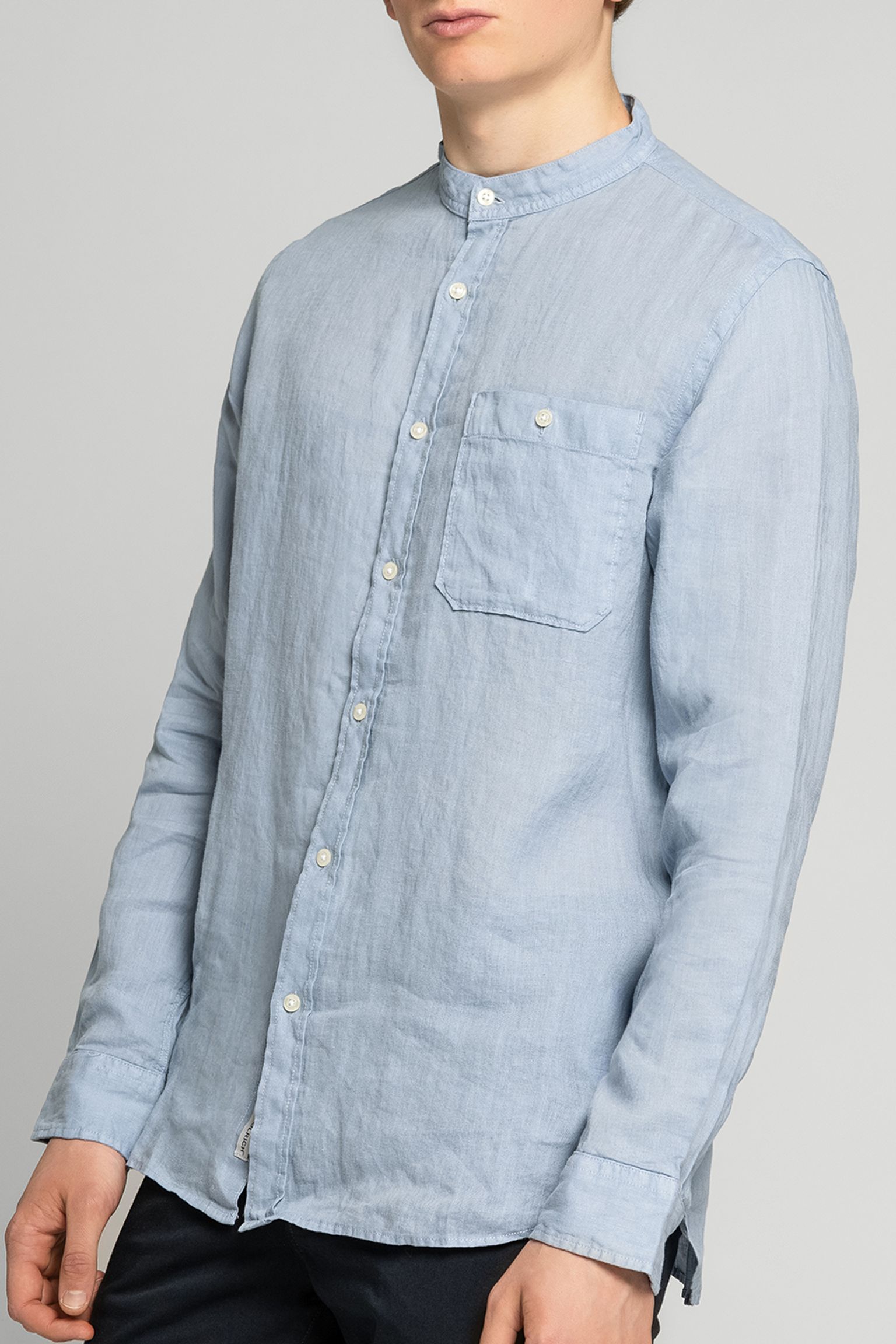 Сорочка Woolrich BAND COLLAR LINEN SHIRT