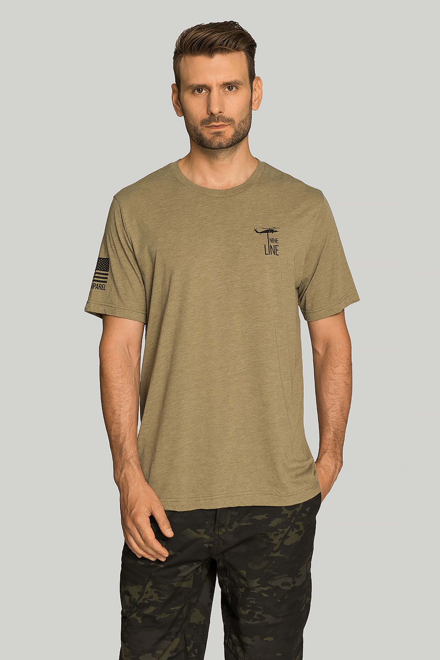 Футболка NINE LINE APPAREL FINFREE TSTRI OLIVE TRIBLEND