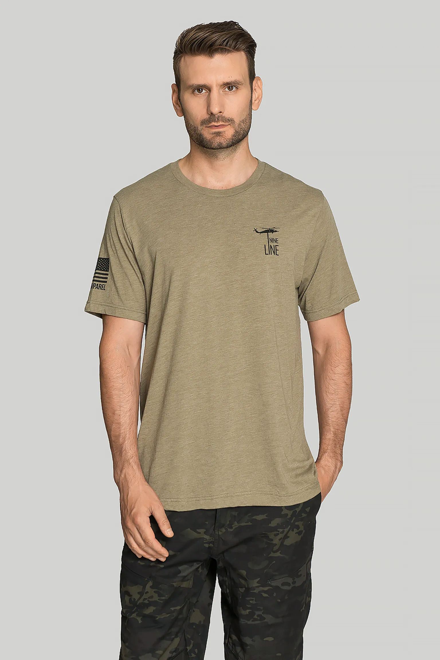 Футболка NINE LINE APPAREL FINFREE TSTRI OLIVE TRIBLEND купити в Україні