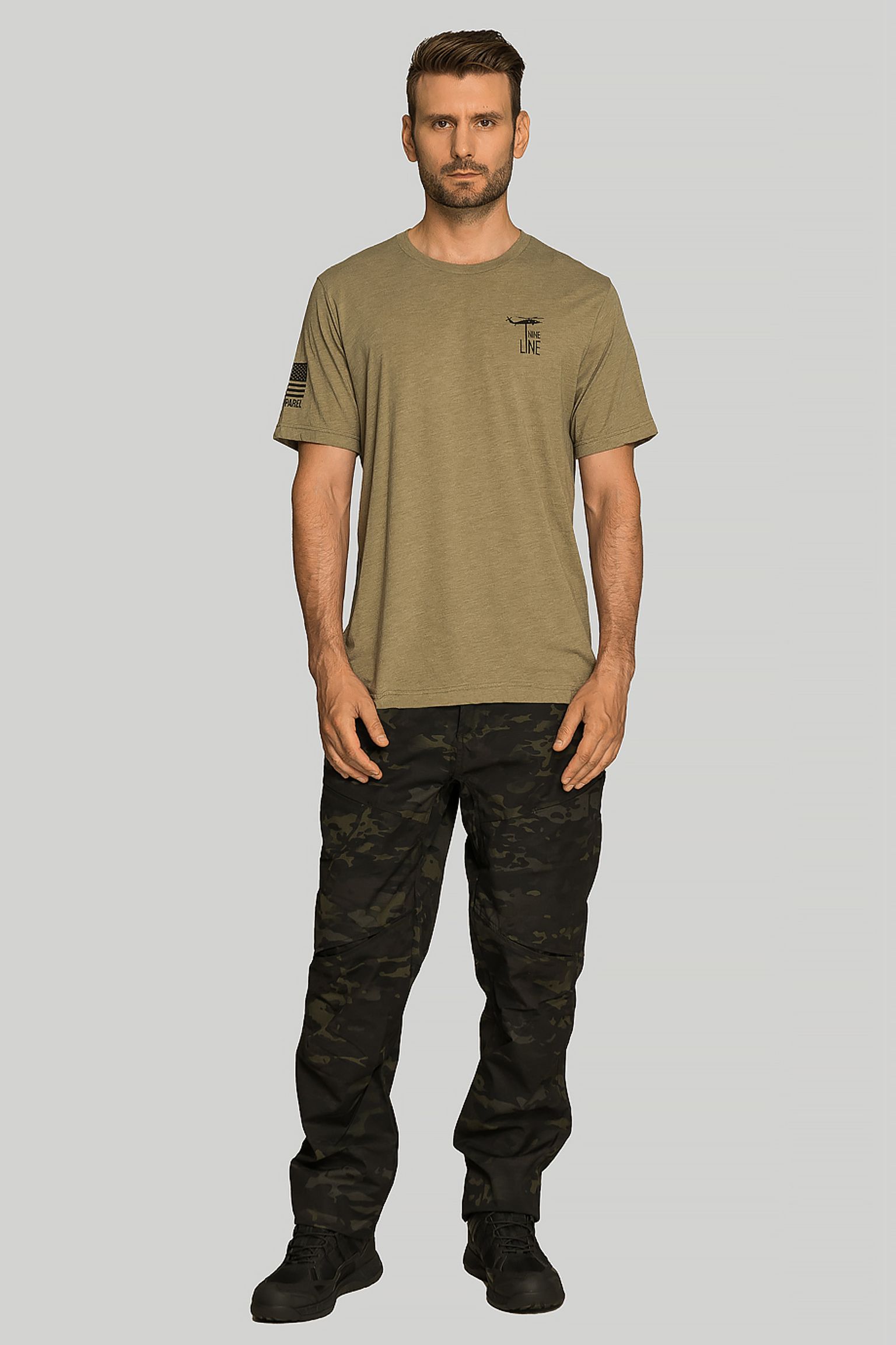 Футболка NINE LINE APPAREL FINFREE TSTRI OLIVE TRIBLEND