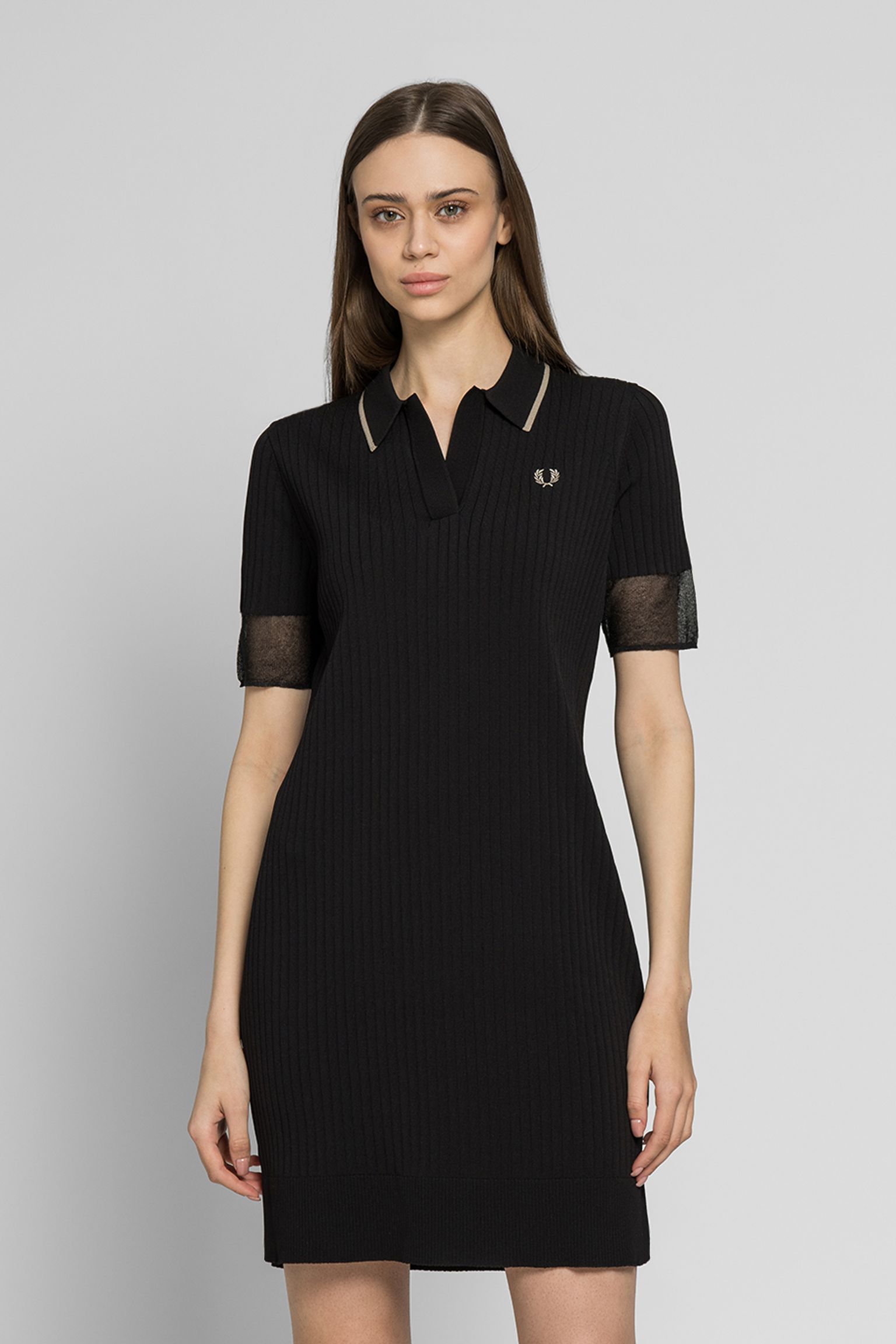 Сукня SHEER TRIM KNITTED SHIRT DRESS купити в Україні