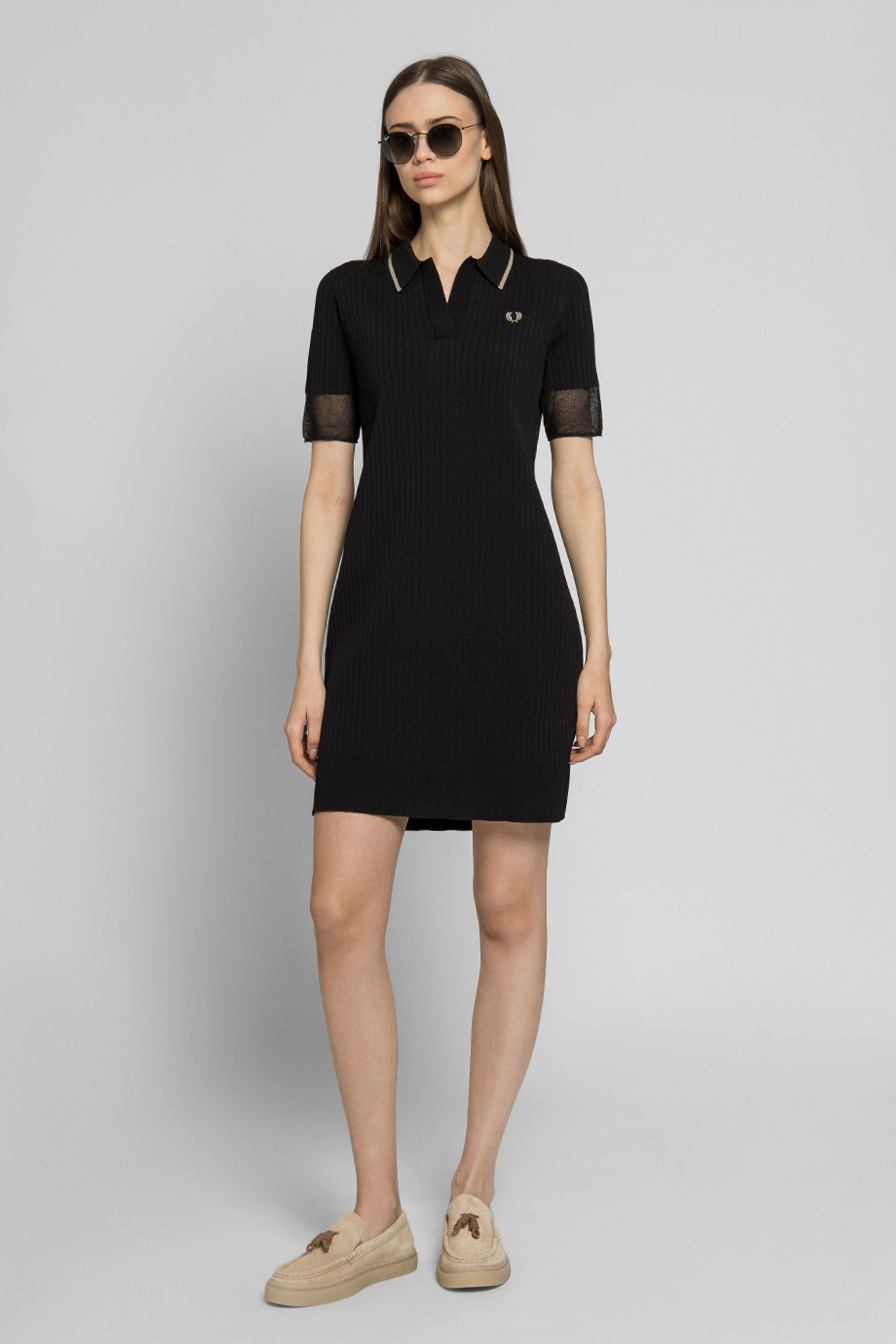 Сукня SHEER TRIM KNITTED SHIRT DRESS з доставкою