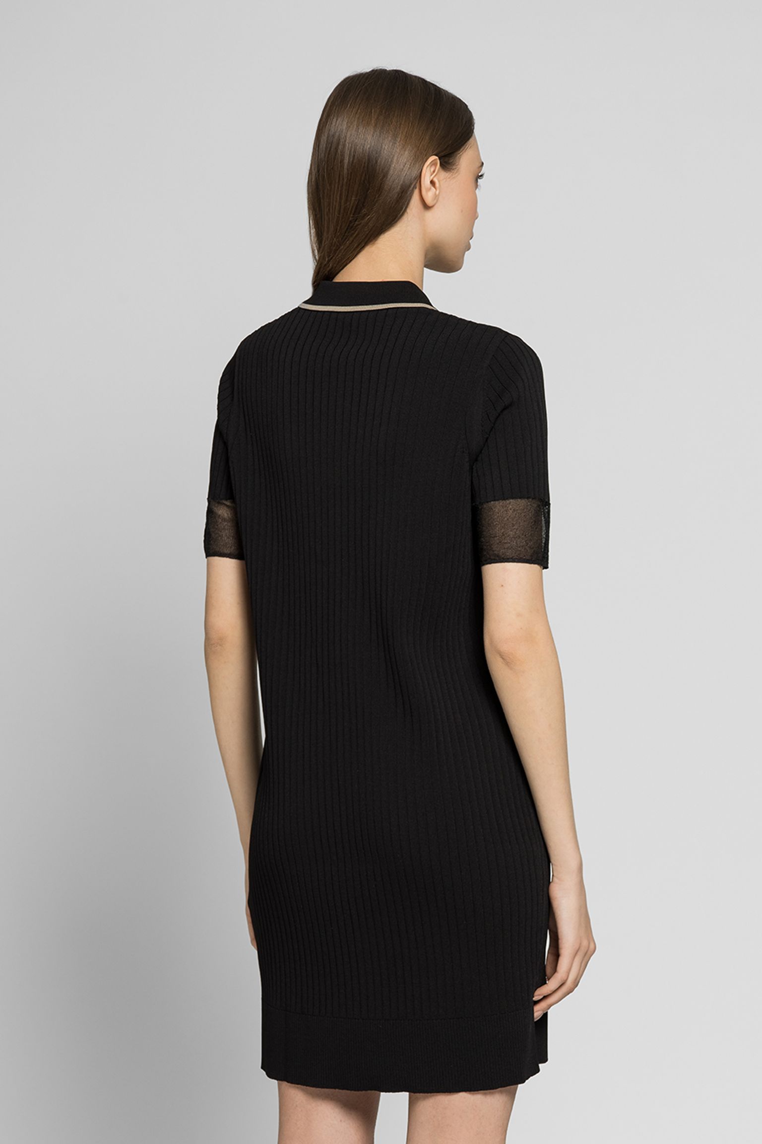 Стильні Сукня SHEER TRIM KNITTED SHIRT DRESS