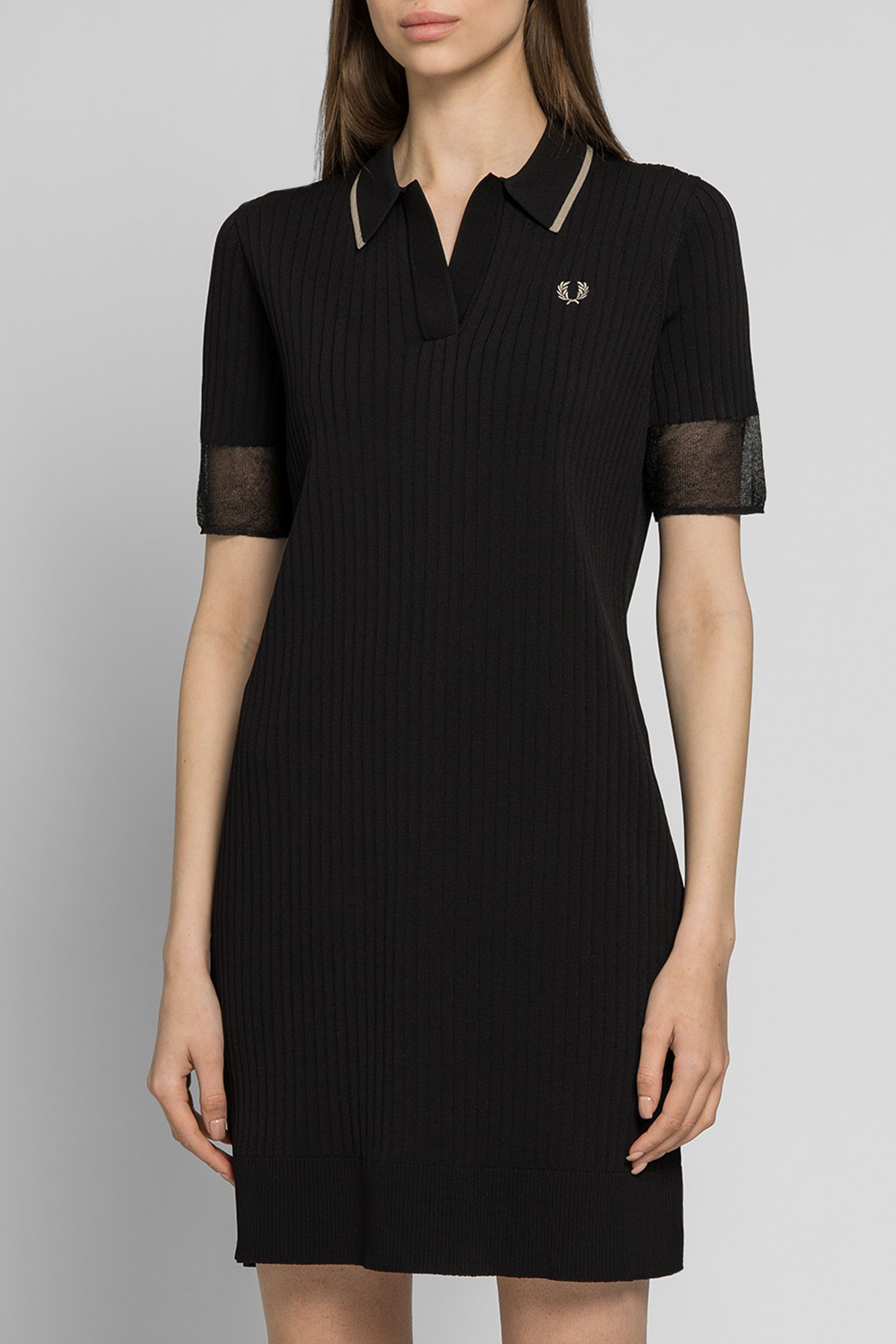 Широкий вибір Сукня SHEER TRIM KNITTED SHIRT DRESS