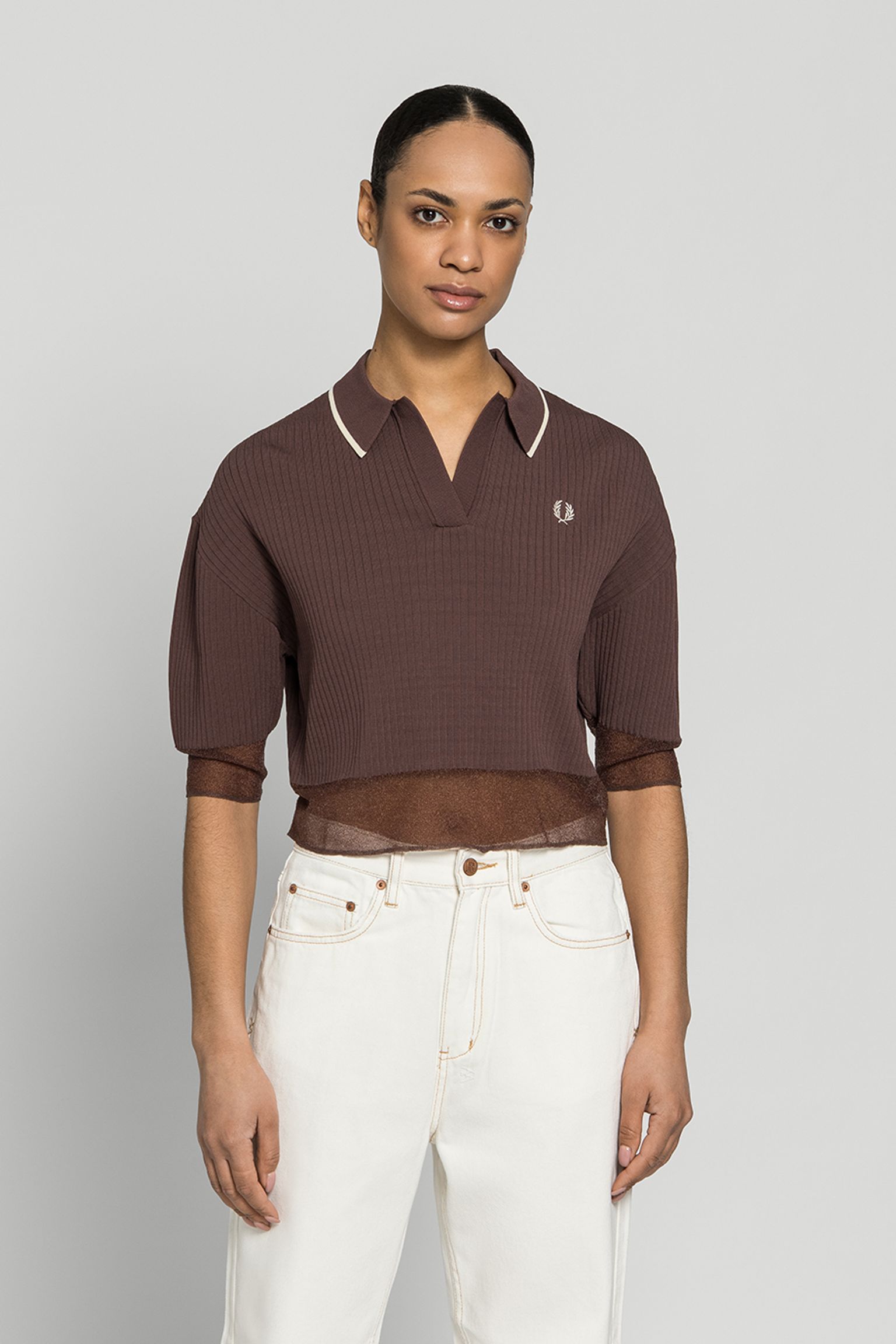 Поло SHEER TRIM KNITTED SHIRT купити