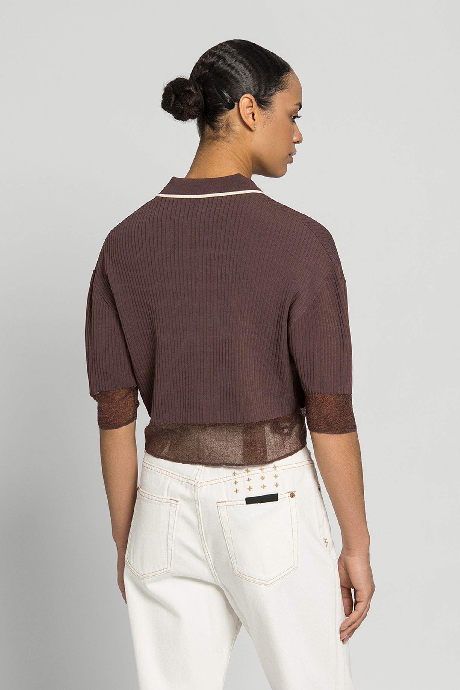Поло SHEER TRIM KNITTED SHIRT з доставкою