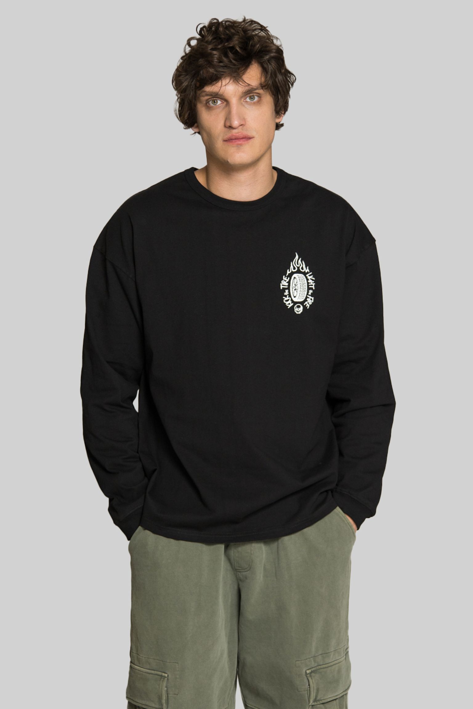 Лонгслив TIRE FIRE LONG SLEEVE TEE BLACK