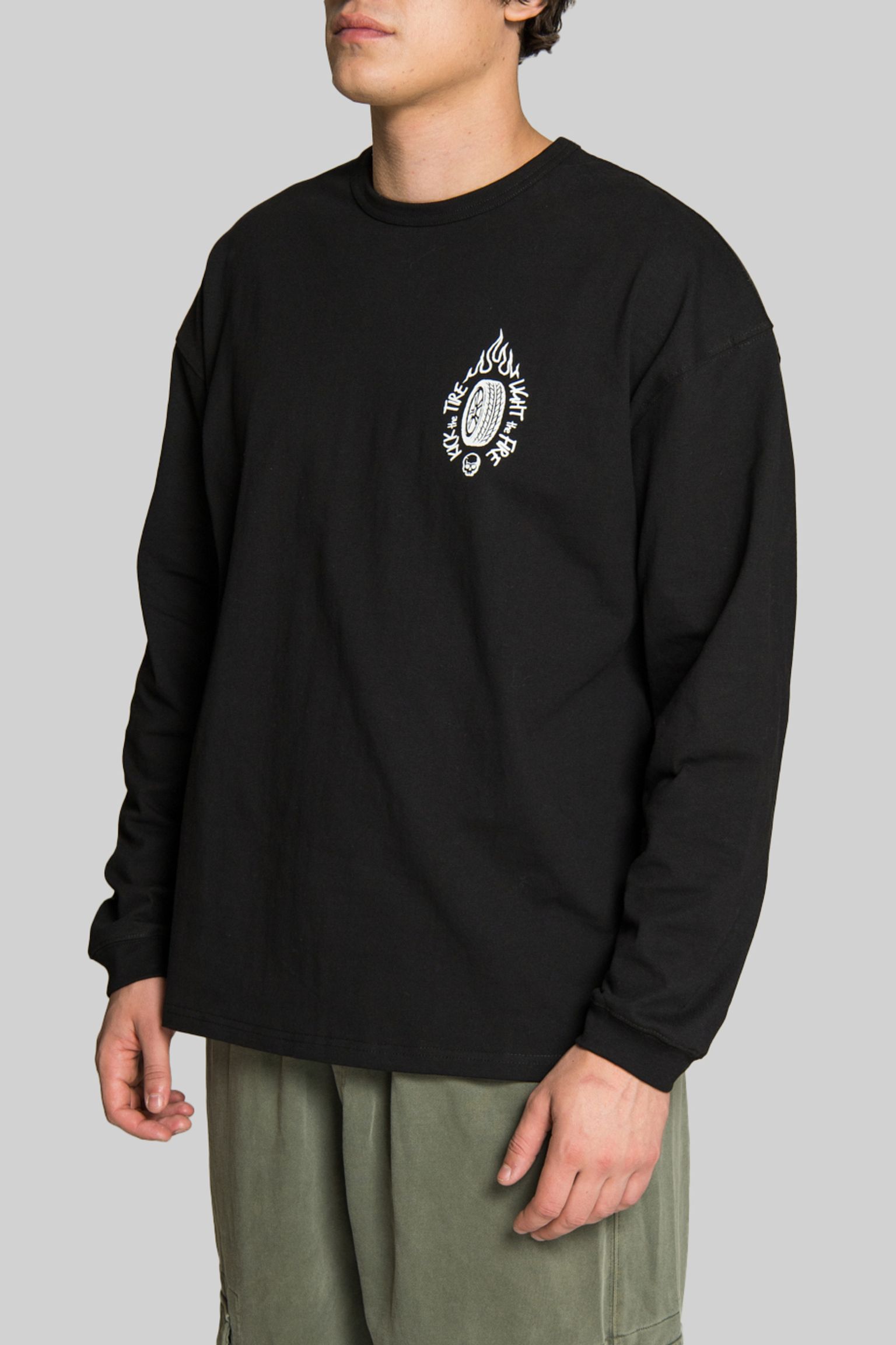 Лонгслів TIRE FIRE LONG SLEEVE TEE BLACK з доставкою