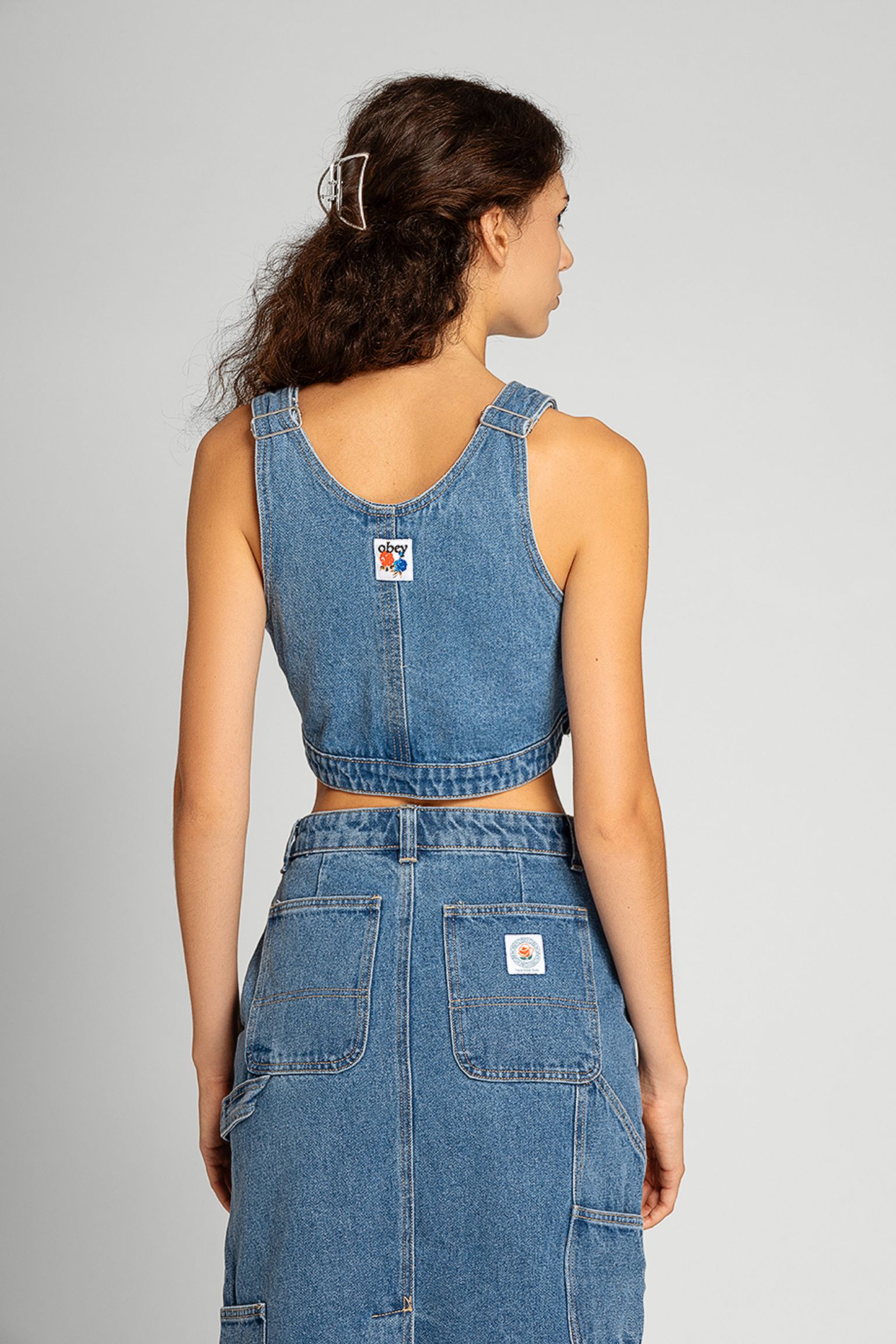 Топ   CROPPED OVERALL DENIM TOP