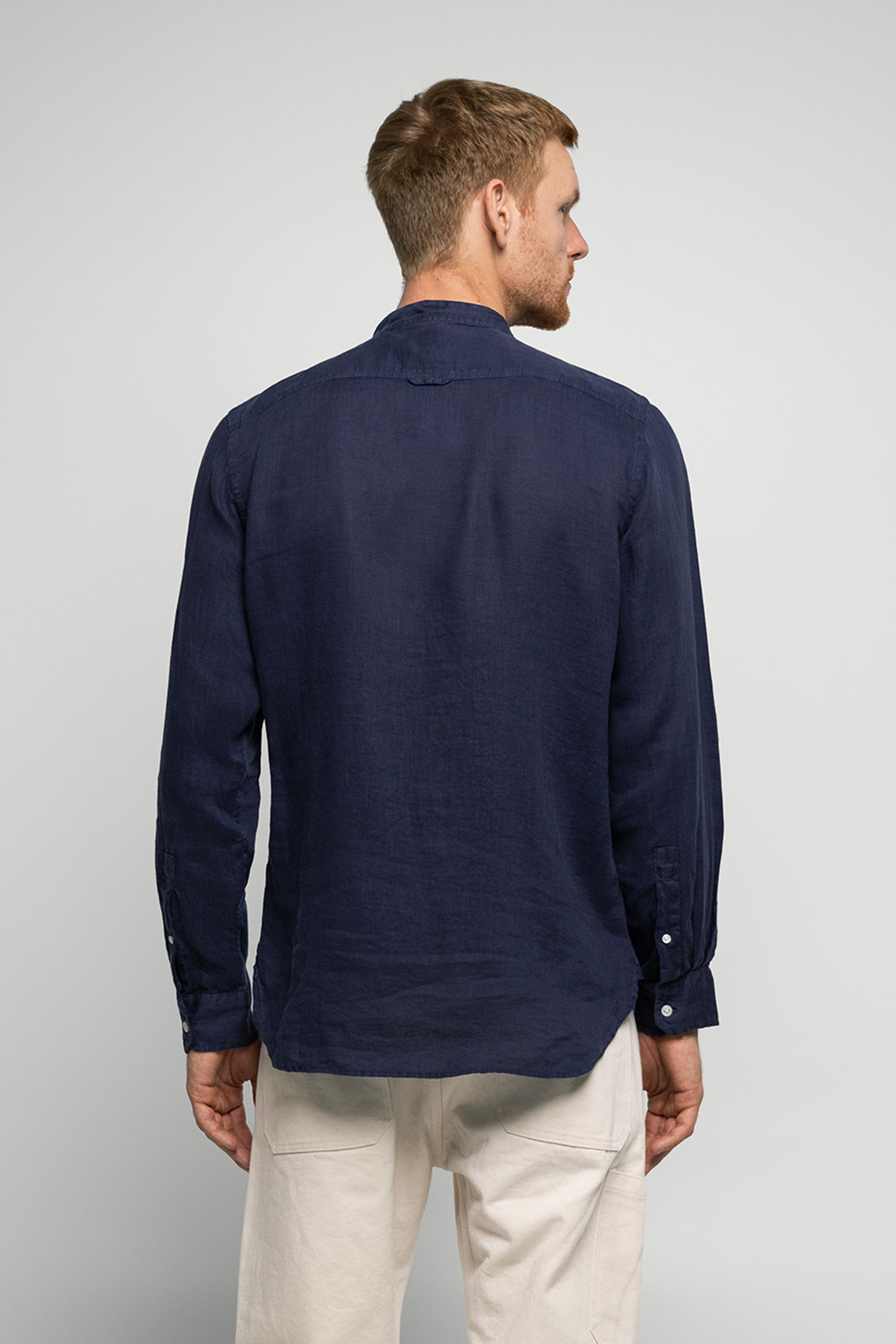 Стильные Рубашка BAND COLLAR LINEN SHIRT