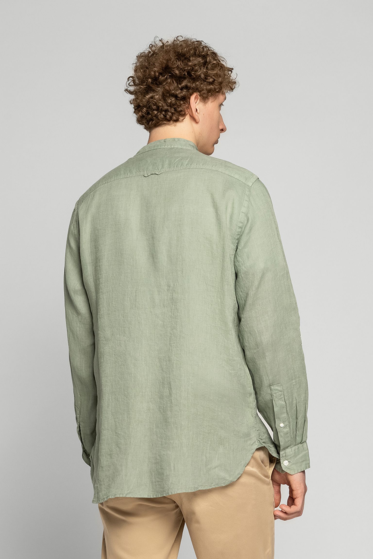 Сорочка Woolrich BAND COLLAR LINEN SHIRT