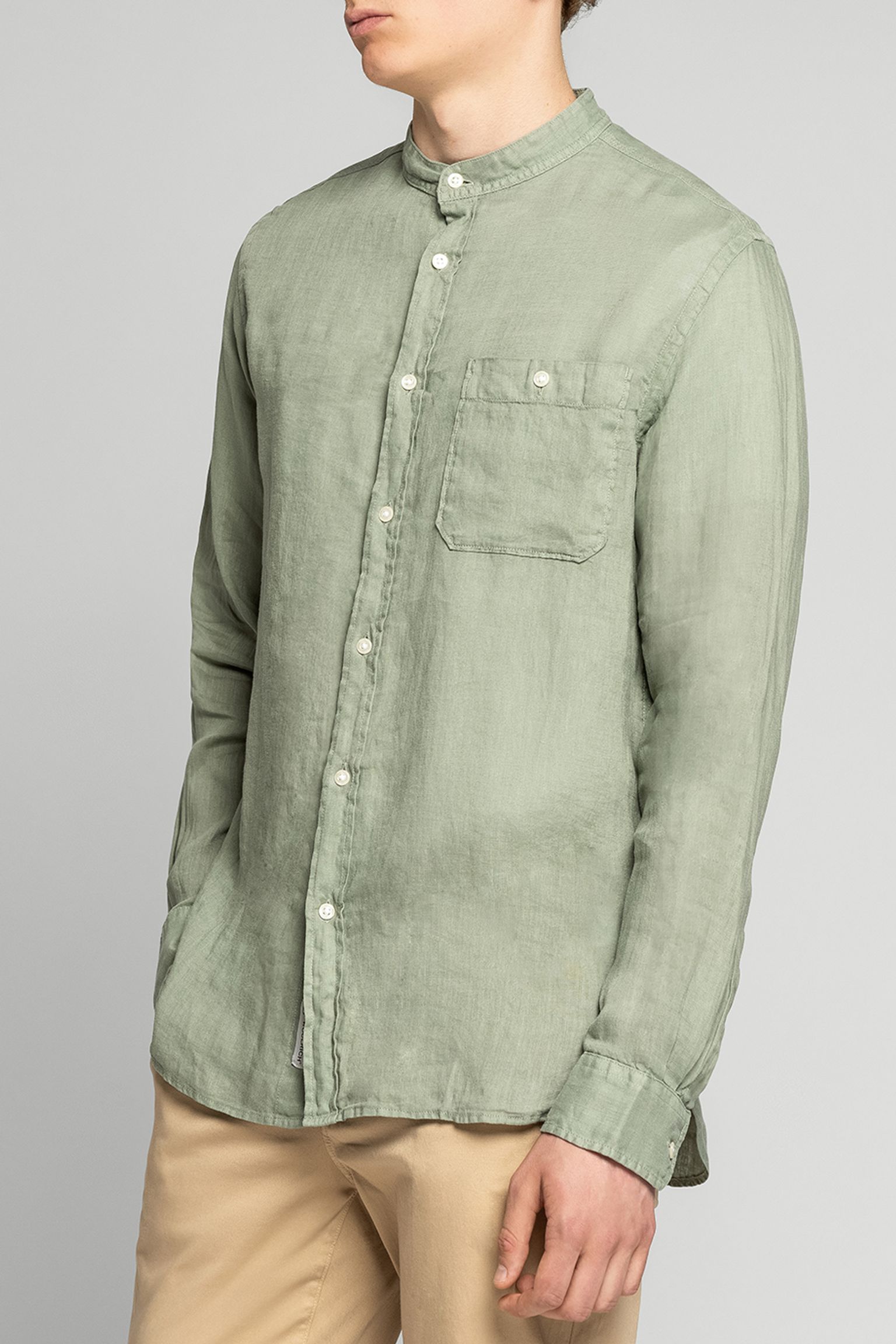 Сорочка Woolrich BAND COLLAR LINEN SHIRT