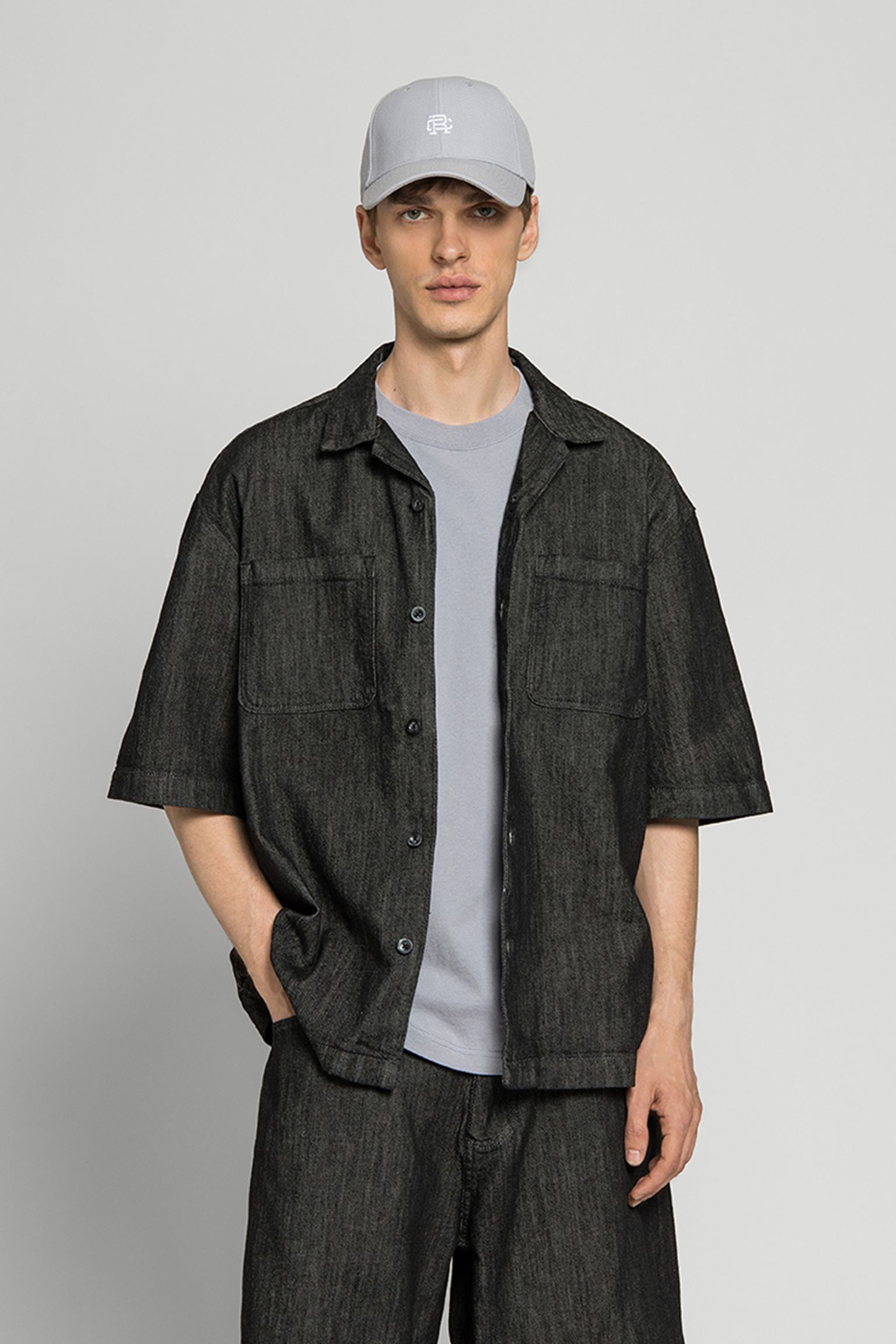 Рубашка Arnaz Shirt SS Sketch Black Denim