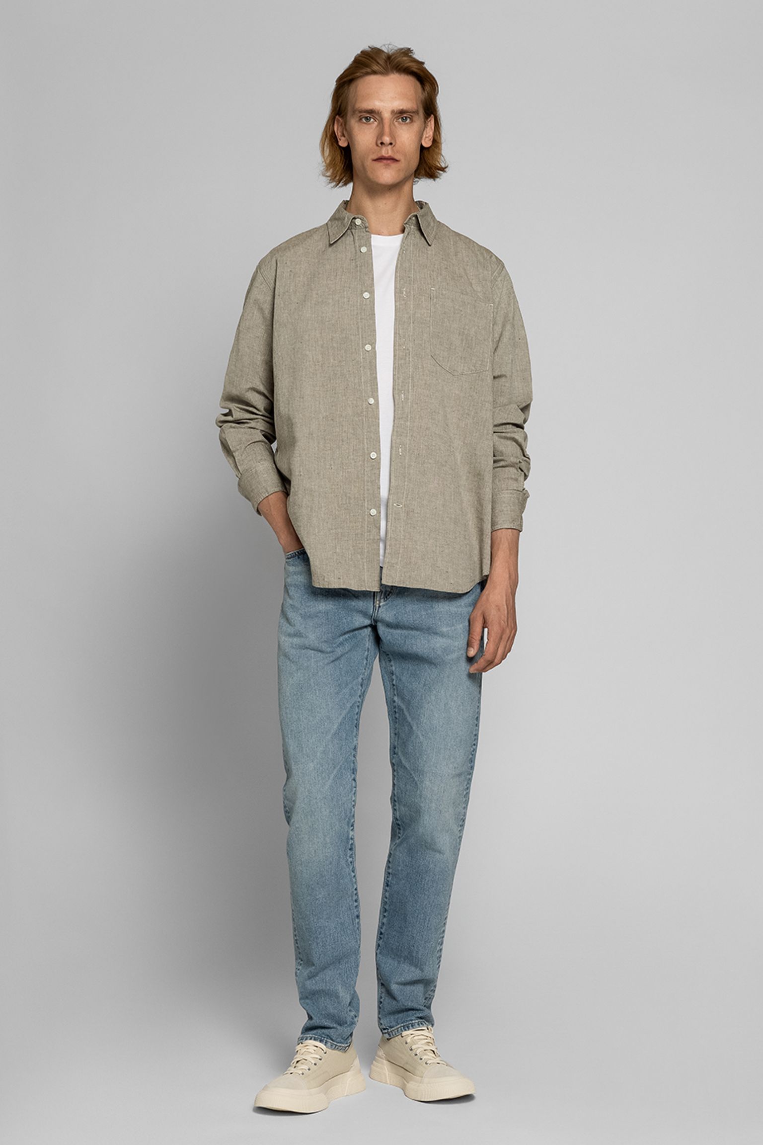Рубашка NORSE PROJECTS Algot Relaxed Cotton Linen Shirt с доставкой