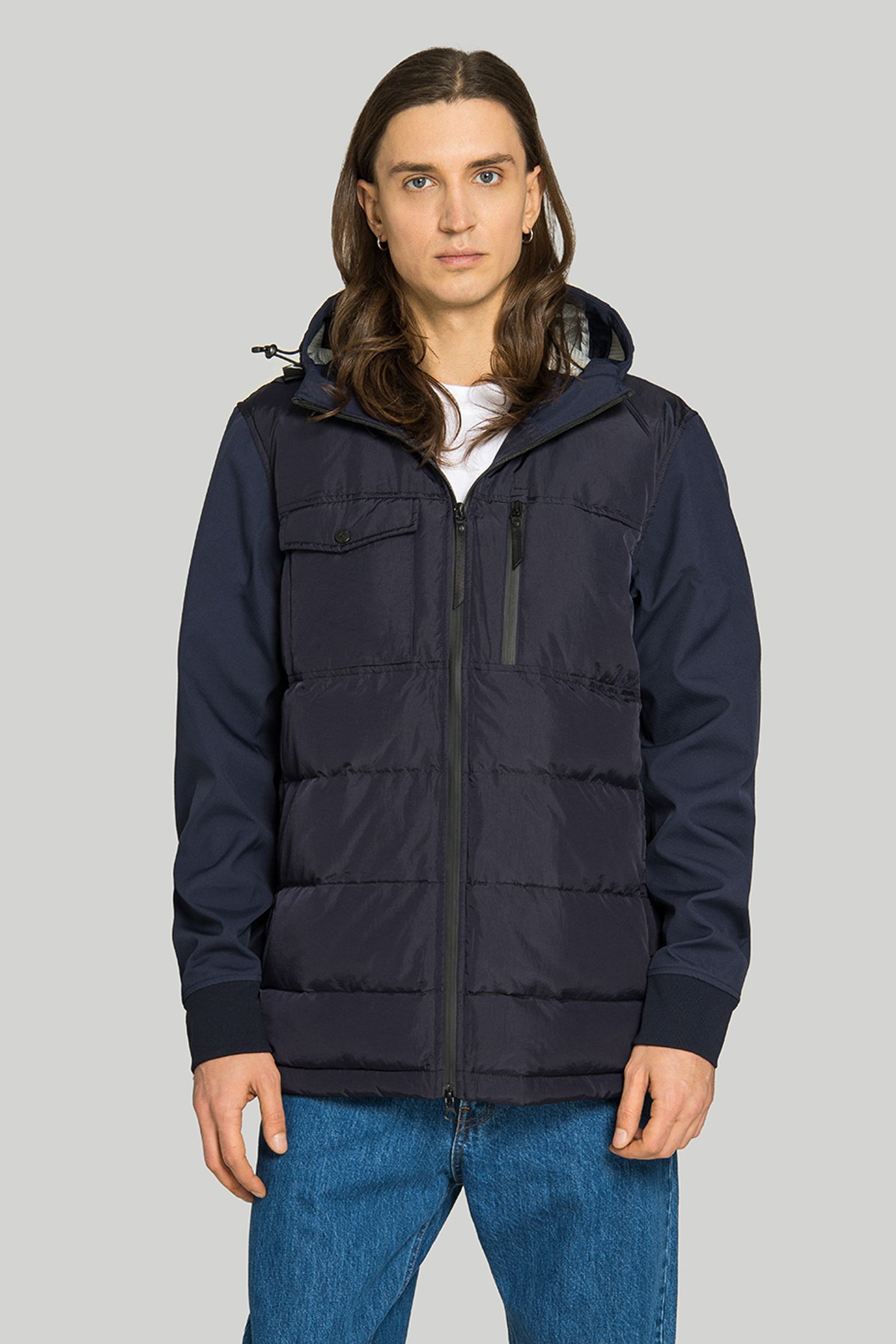 Пуховик   SOFTSHELL DOWN QUILT HOODED JA CKET