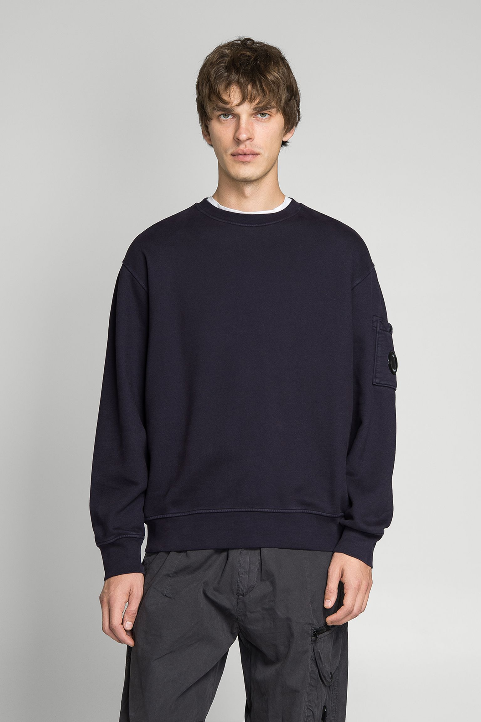 Свитшот SWEATSHIRTS CREW NECK IN BRUSHED EMERIZED DIAGONAL