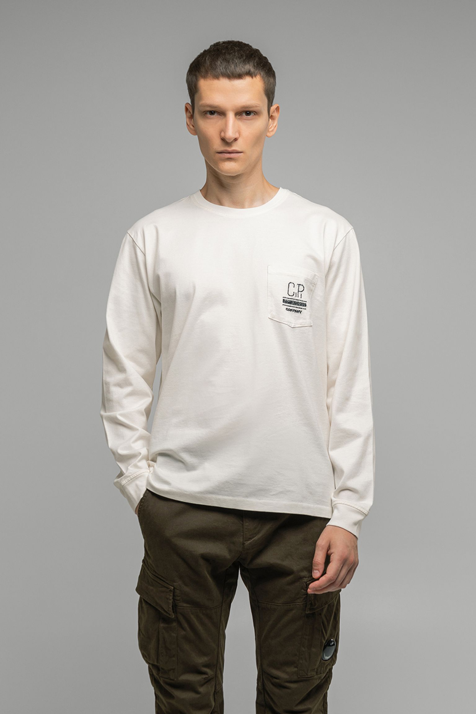 Лонгслів C.P. Company T-SHIRTS LONG SLEEVE IN MERCERIZED JERSEY 30/2 TWI