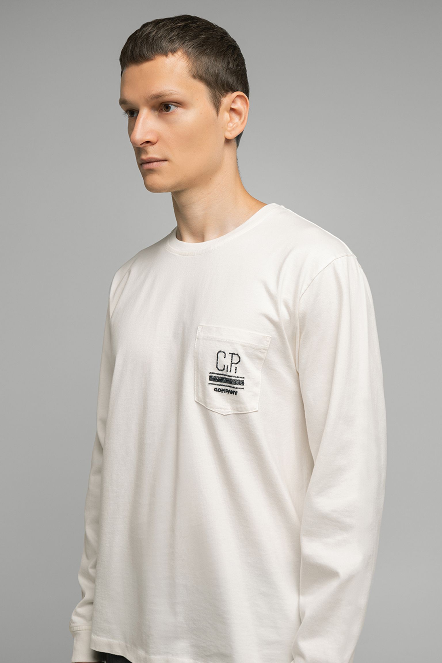 Лонгслів C.P. Company T-SHIRTS LONG SLEEVE IN MERCERIZED JERSEY 30/2 TWI