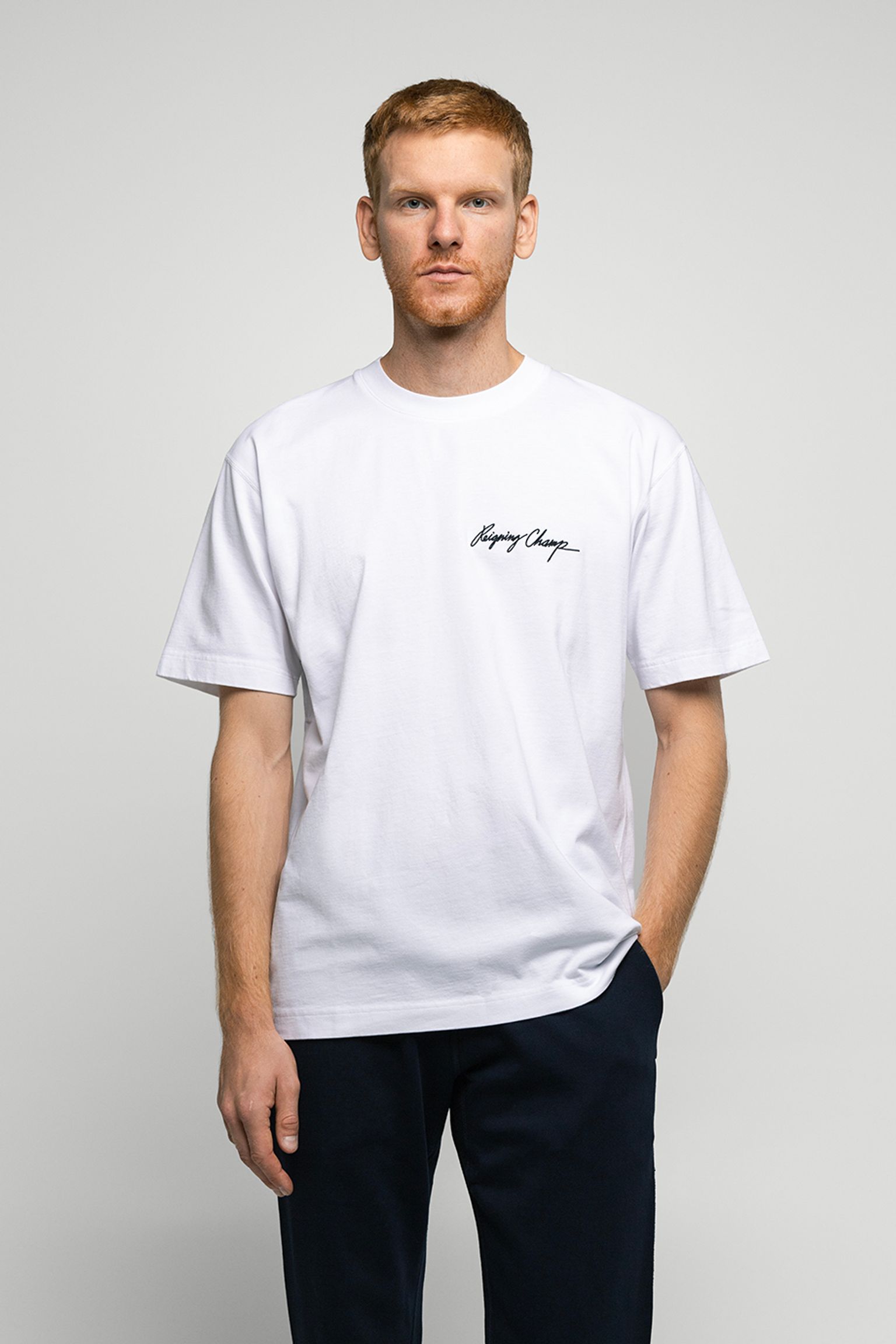 Футболка REIGNING CHAMP MIDWEIGHT JERSEY AUTOGRAPH T-SHIRT