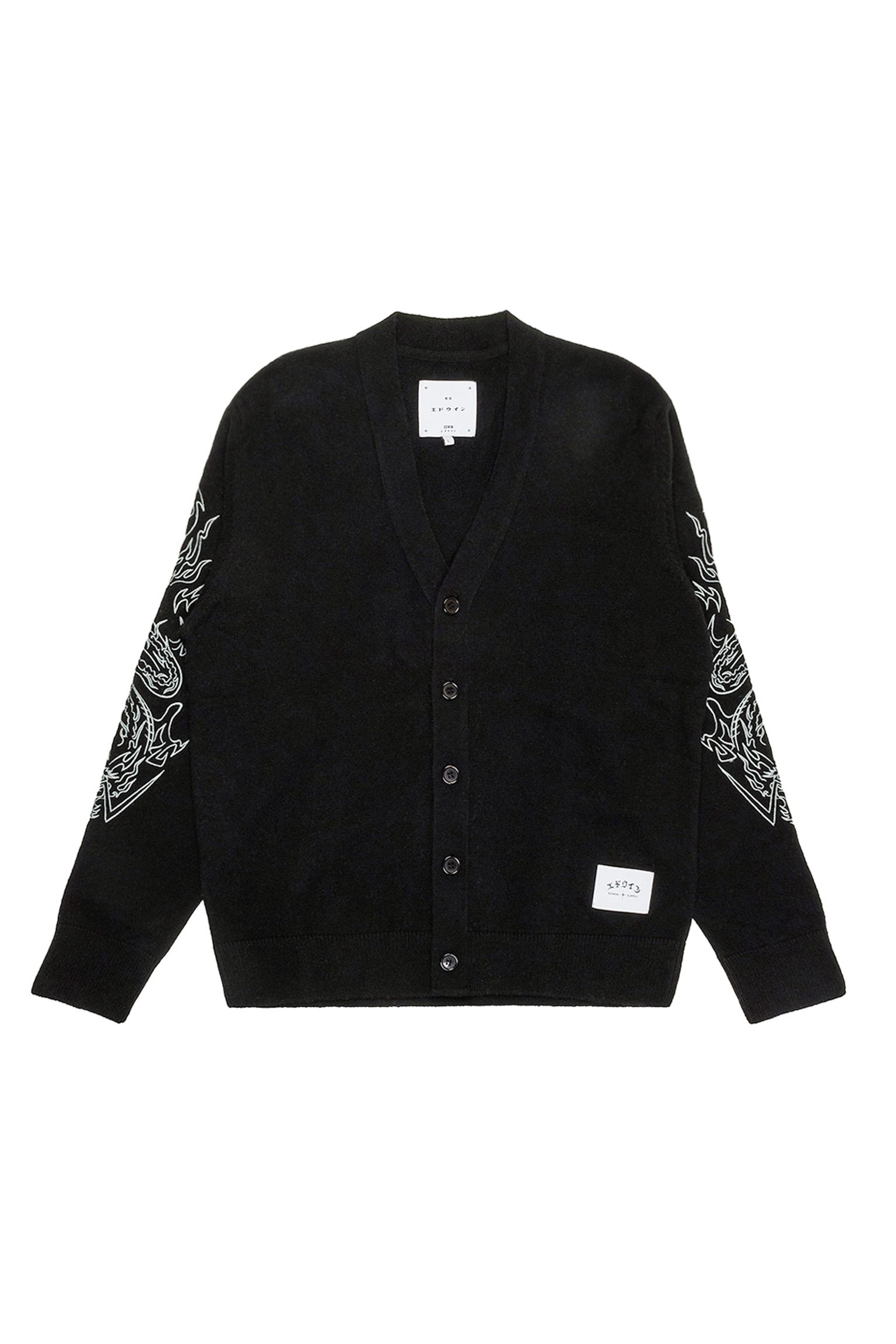 кардиган Tatsu Cardigan Wool Knit Blend  Black garment washed купить