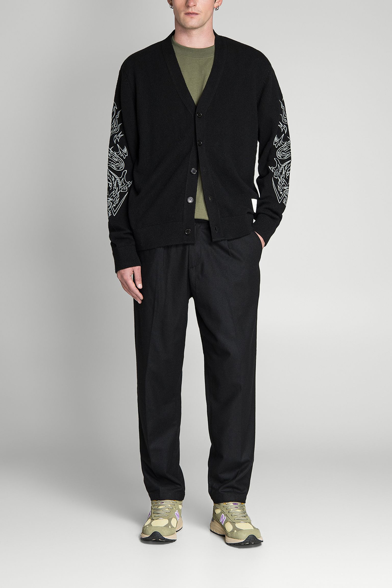 кардиган Tatsu Cardigan Wool Knit Blend  Black garment washed купить в Украине