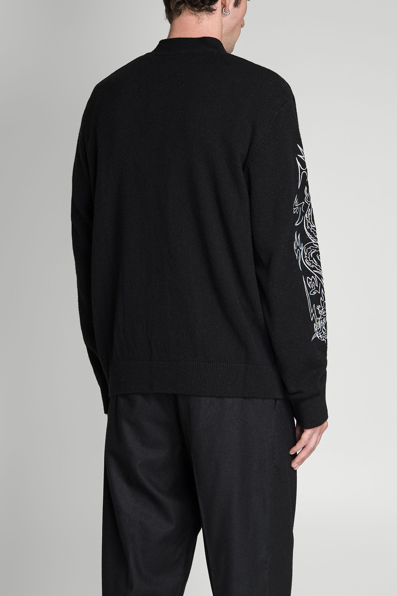 Стильные кардиган Tatsu Cardigan Wool Knit Blend  Black garment washed