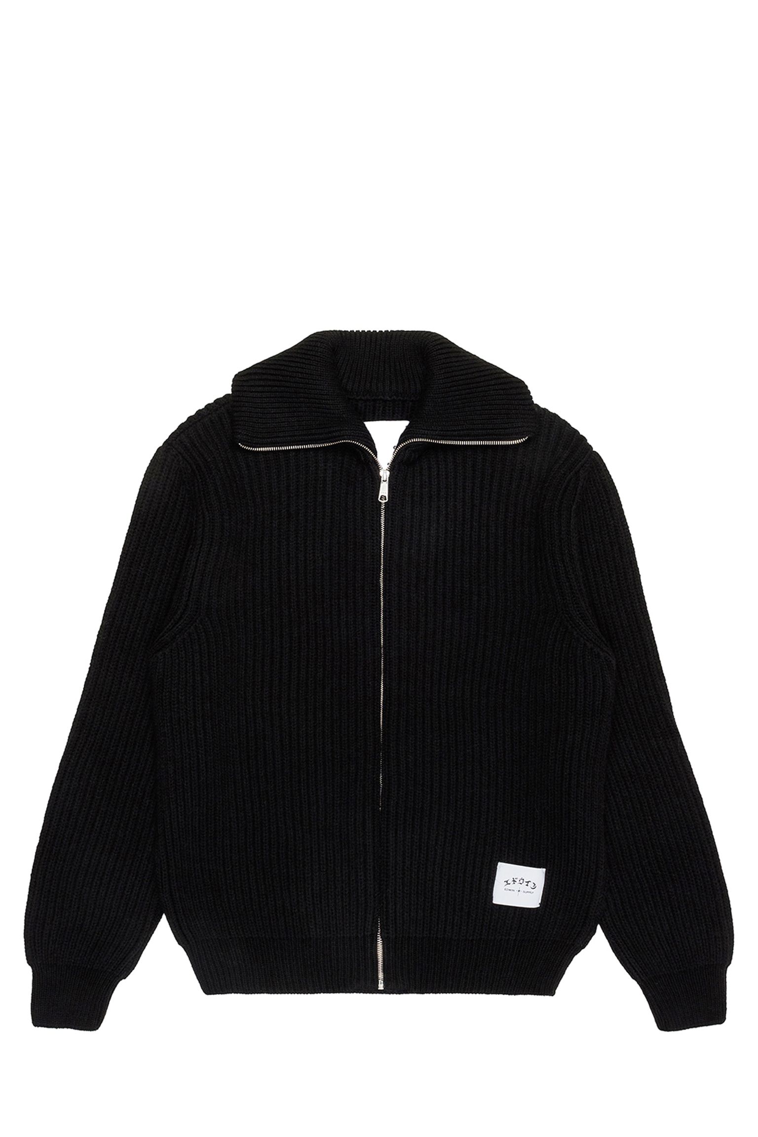 кардиган Gary Zipped Cardigan Wool Knit Blend  Black garment washed