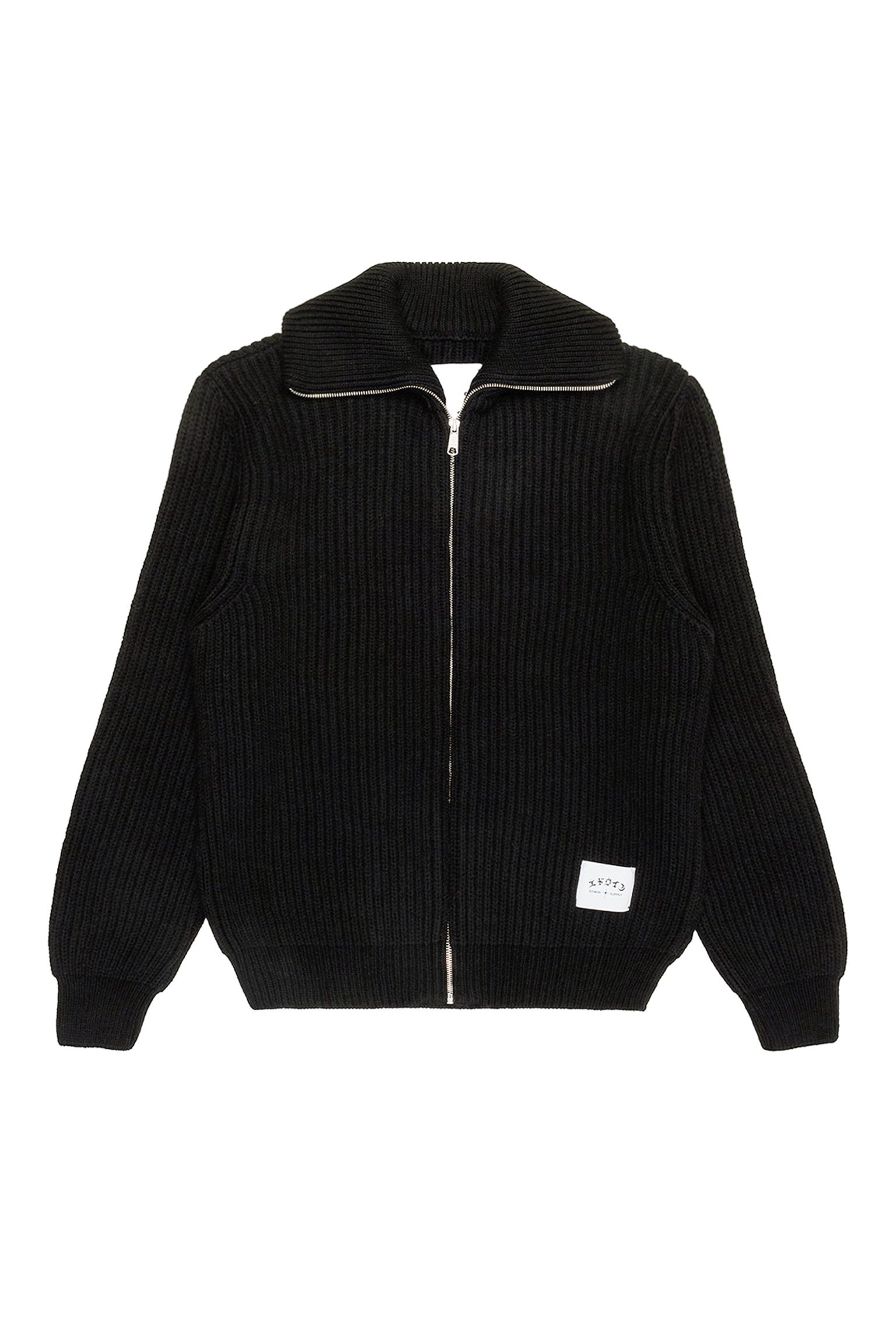 кардиган Gary Zipped Cardigan Wool Knit Blend  Black garment washed