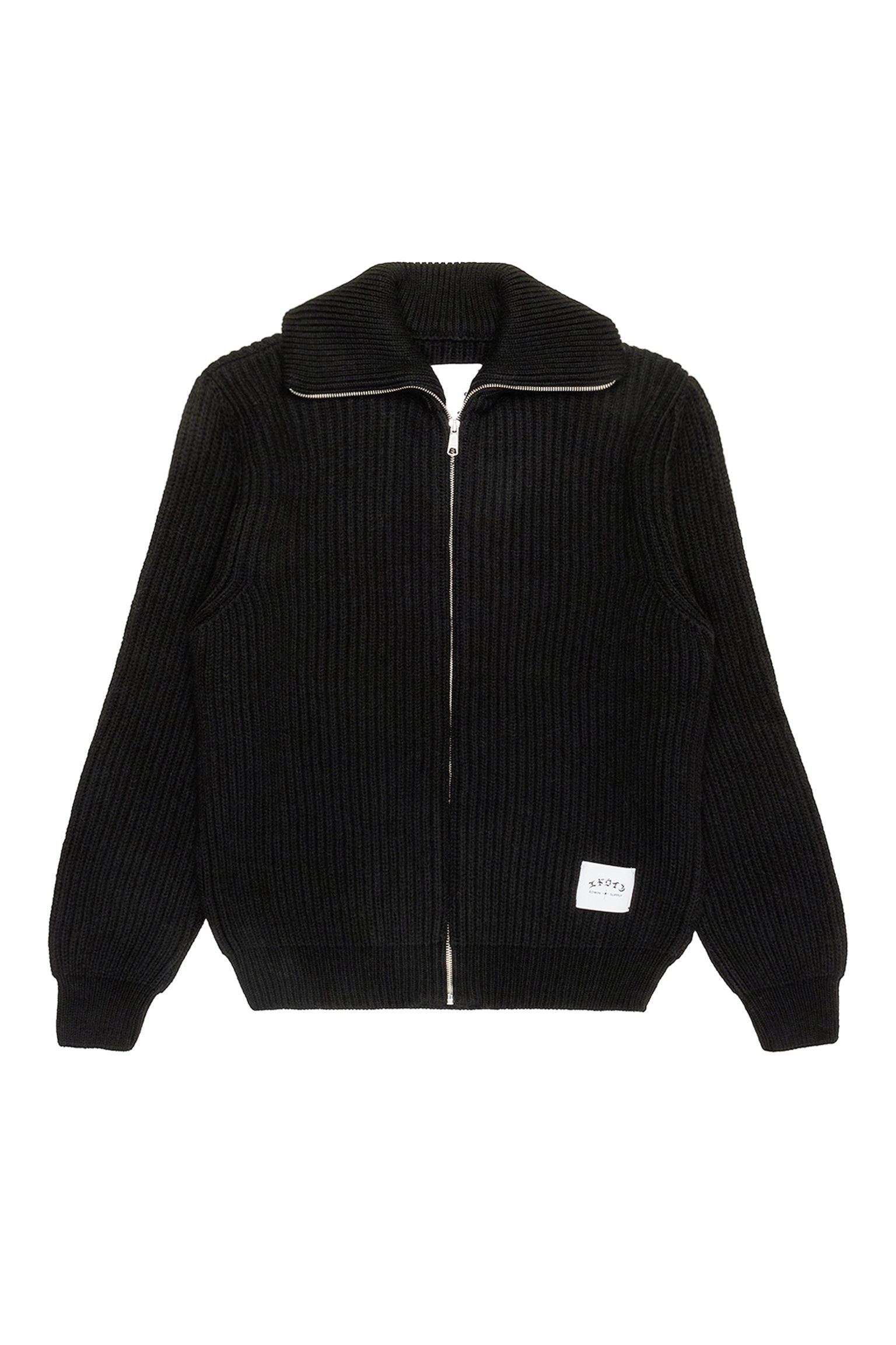 кардиган Gary Zipped Cardigan Wool Knit Blend  Black garment washed купити