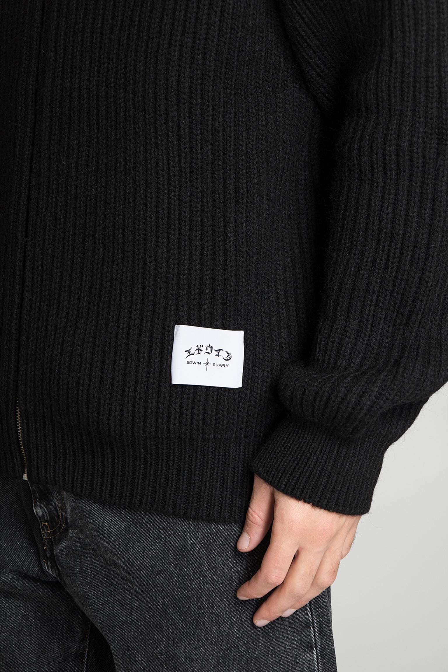 Широкий вибір кардиган Gary Zipped Cardigan Wool Knit Blend  Black garment washed